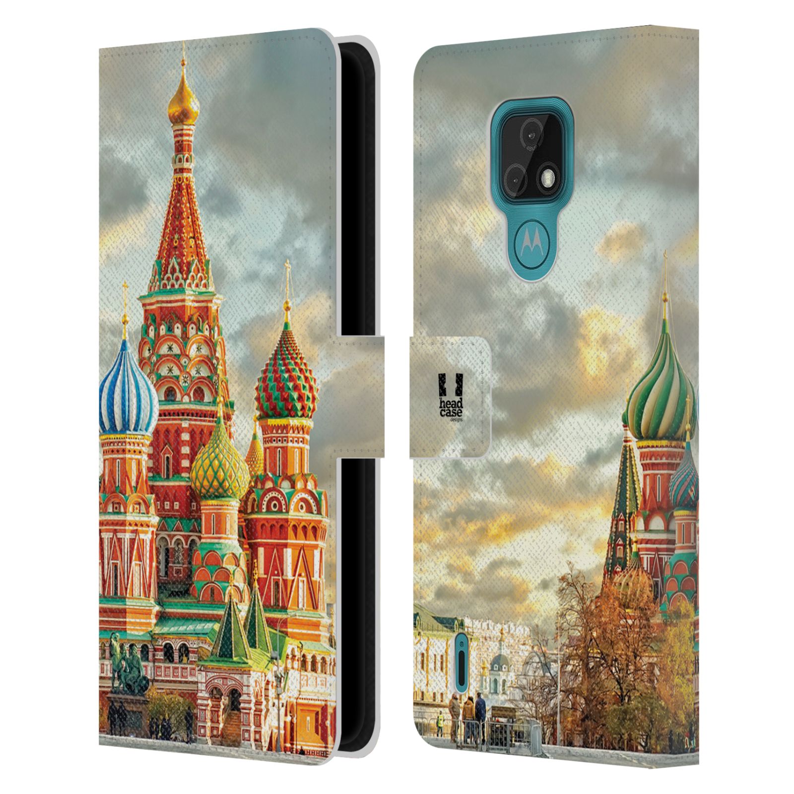 Pouzdro pro mobil Motorola Moto E7 - HEAD CASE - Rusko, Moskva - Rudé náměstí Chrám