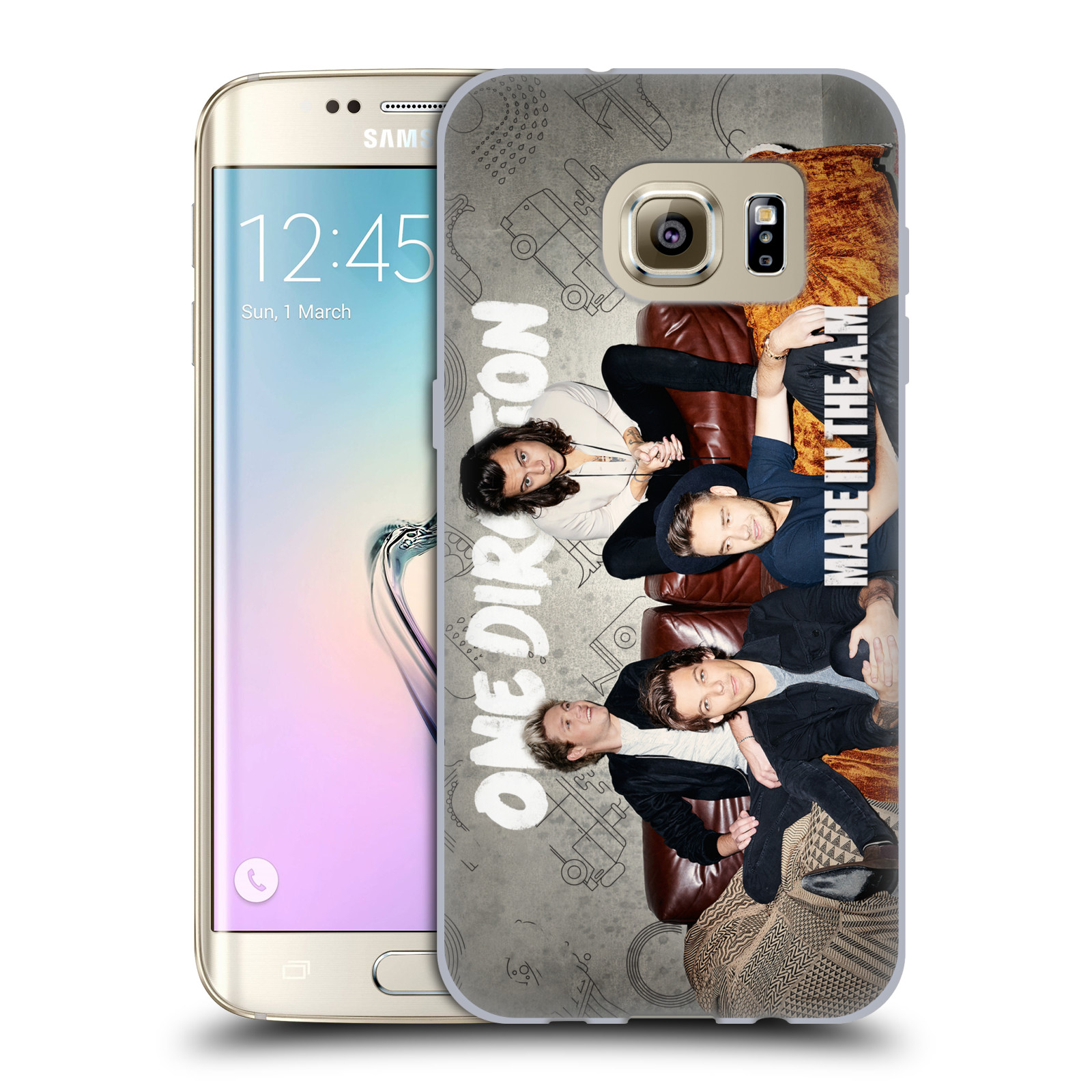 HEAD CASE silikonový obal na mobil Samsung Galaxy S7 EDGE chlapecká skupina One Direction gauč