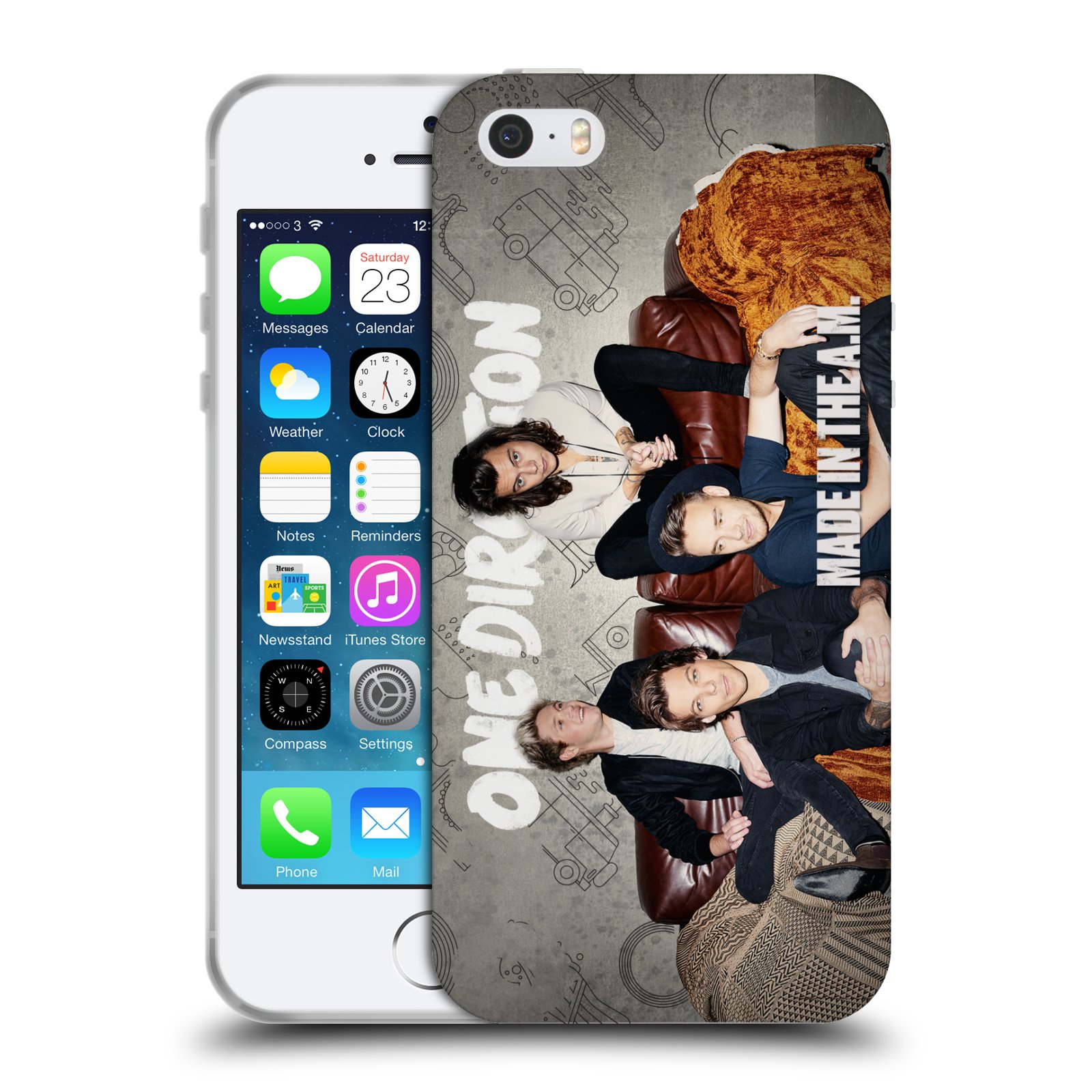 HEAD CASE silikonový obal na mobil Apple Iphone 5/5S chlapecká skupina One Direction gauč