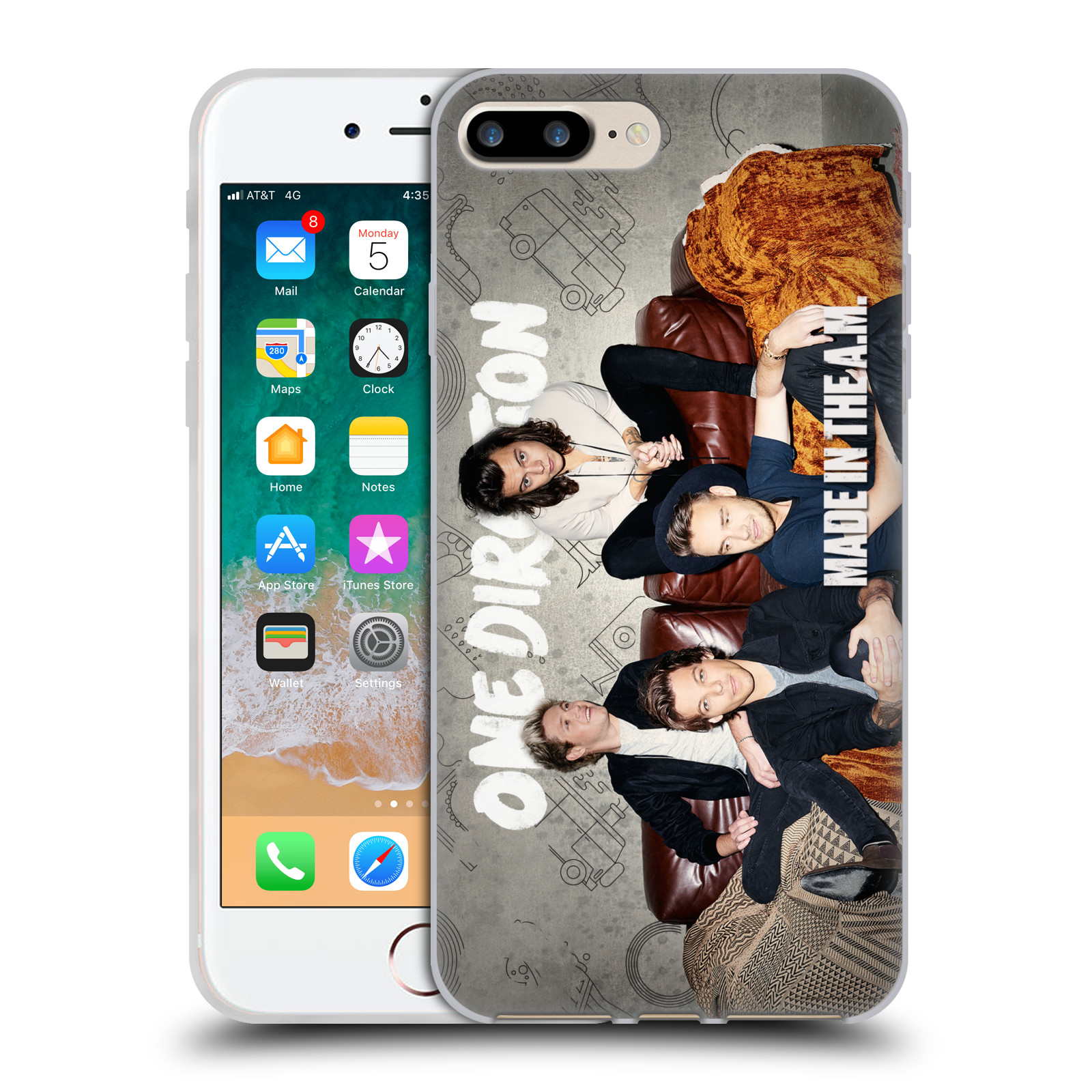HEAD CASE silikonový obal na mobil Apple Iphone 7 PLUS chlapecká skupina One Direction gauč