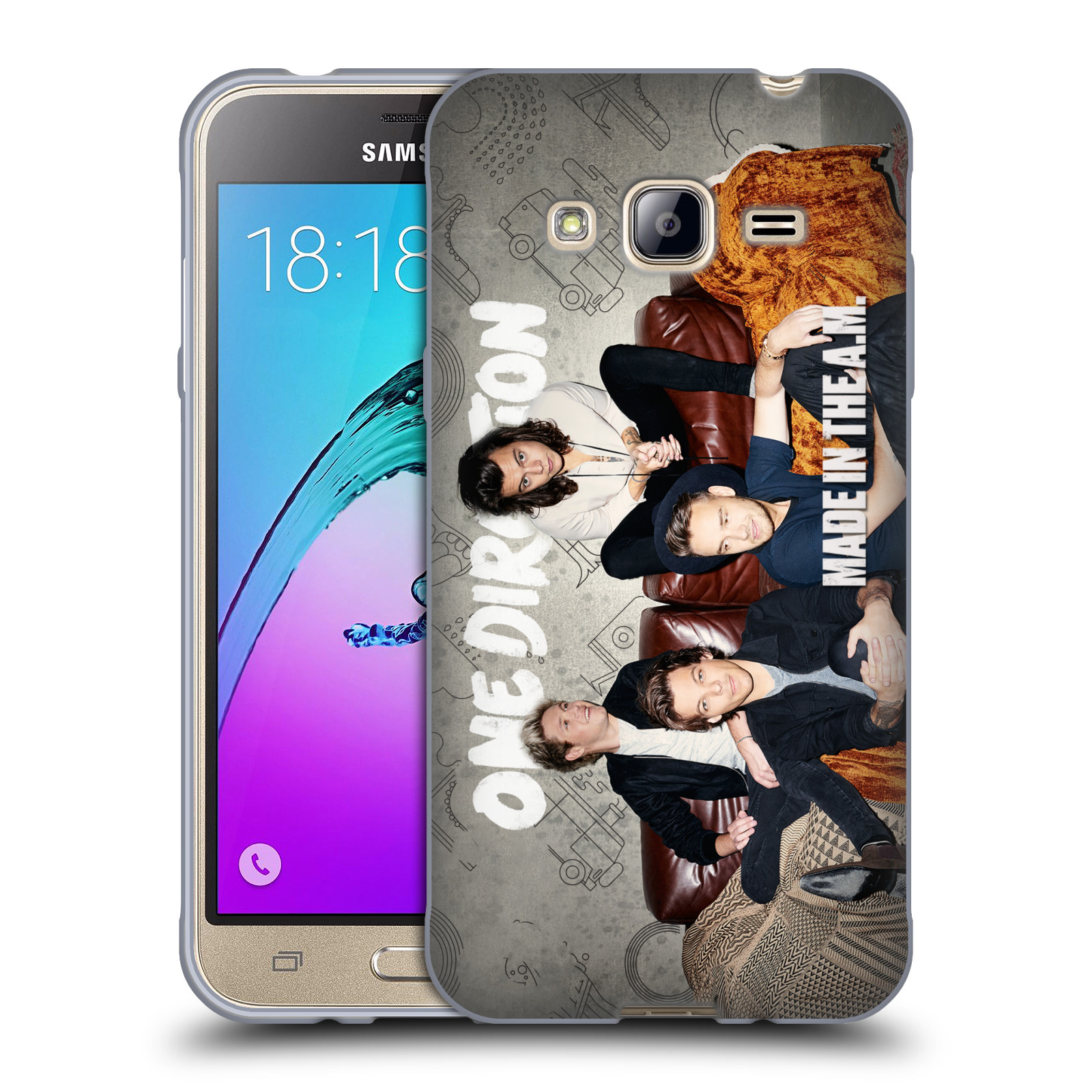 HEAD CASE silikonový obal na mobil Samsung Galaxy J3, J3 2016 chlapecká skupina One Direction gauč