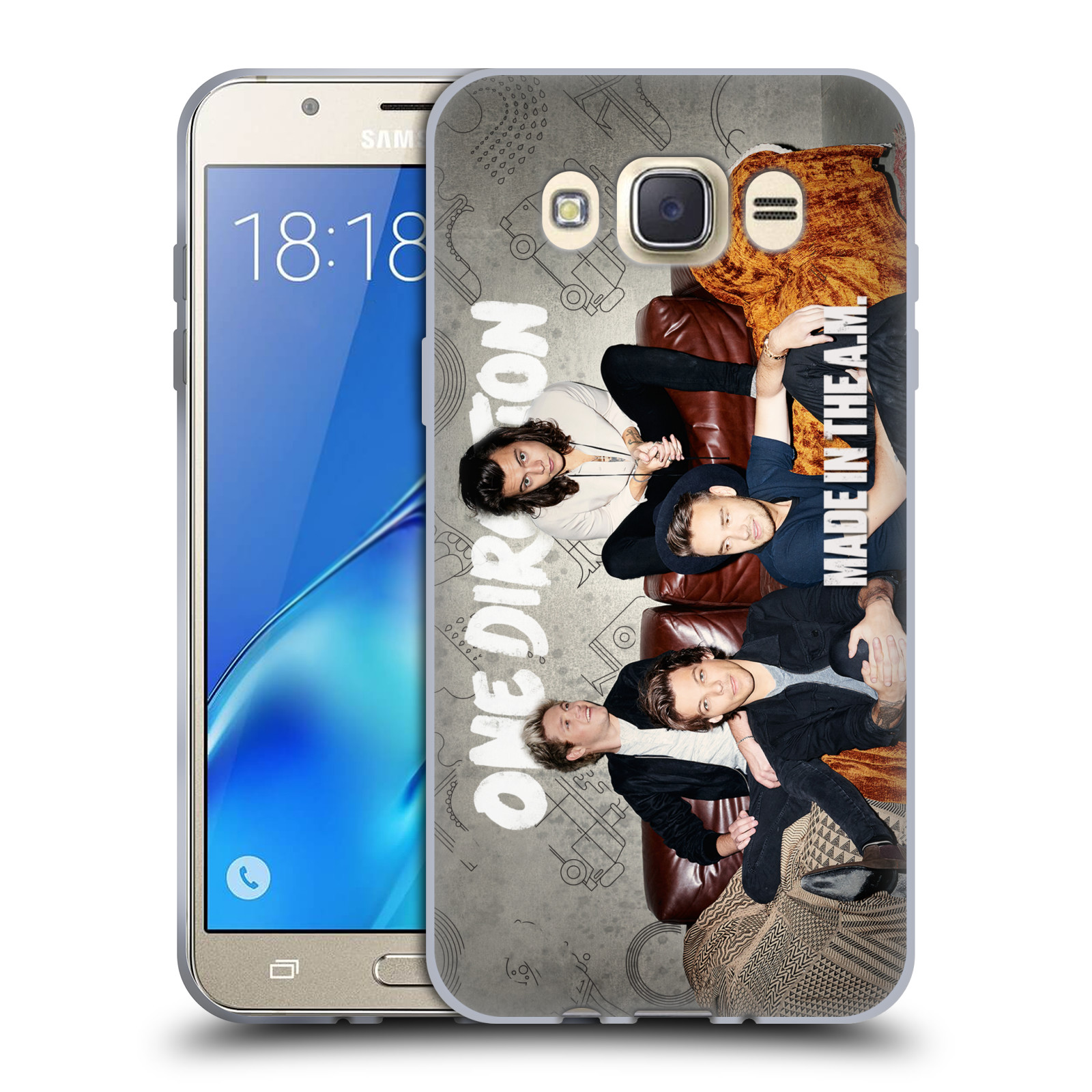 HEAD CASE silikonový obal na mobil Samsung Galaxy J7 2016 chlapecká skupina One Direction gauč