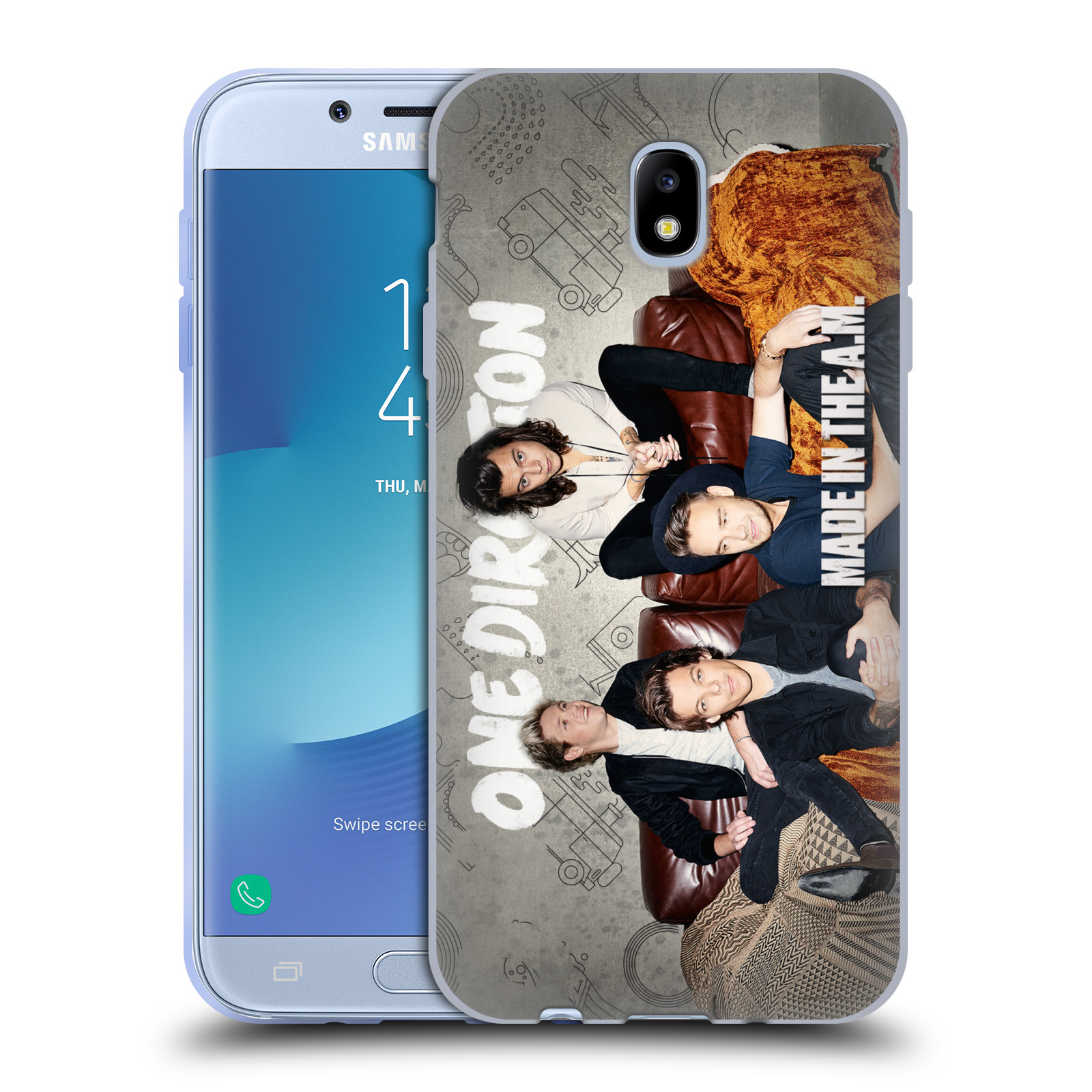 HEAD CASE silikonový obal na mobil Samsung Galaxy J7 2017 chlapecká skupina One Direction gauč