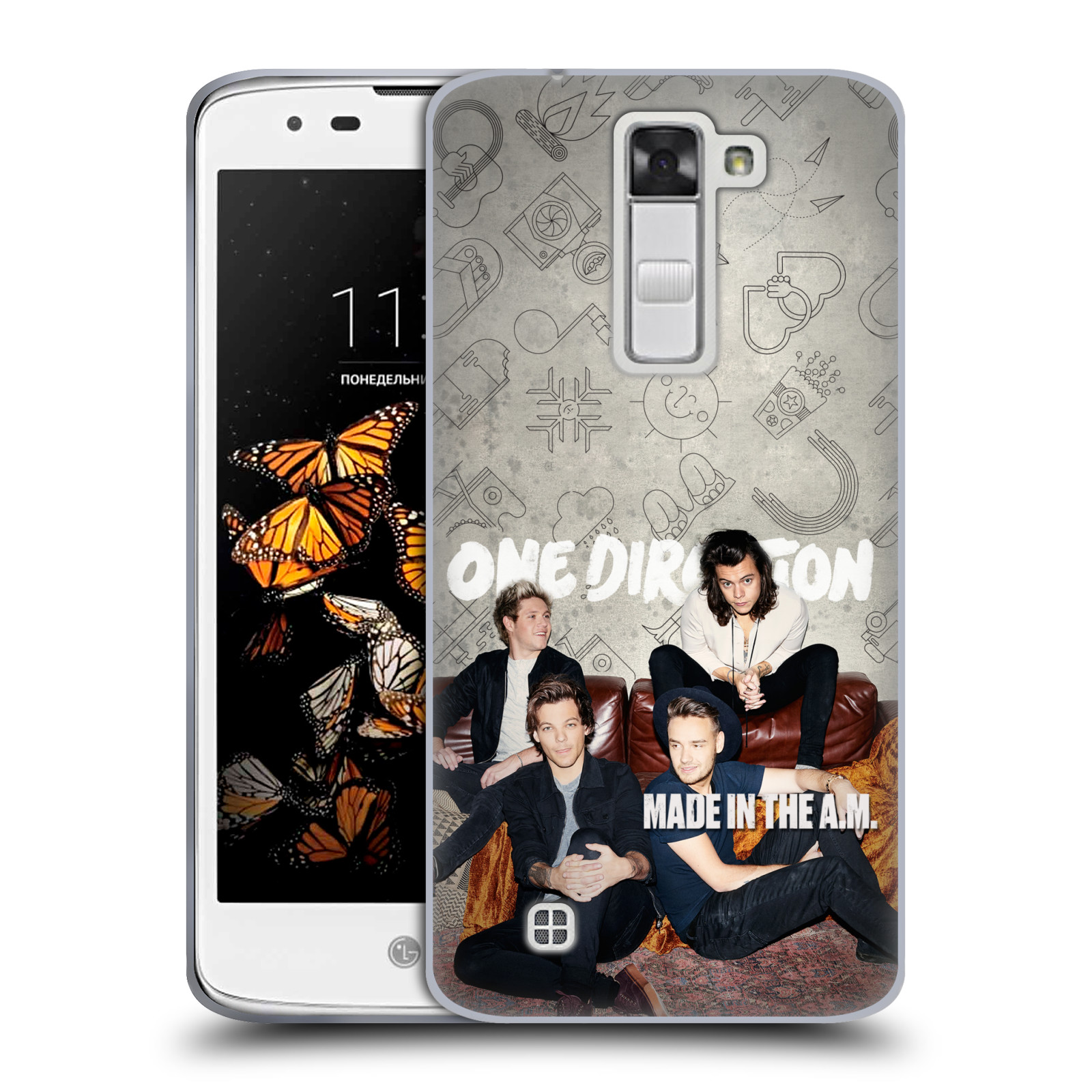 HEAD CASE silikonový obal na mobil LG K8 chlapecká skupina One Direction gauč