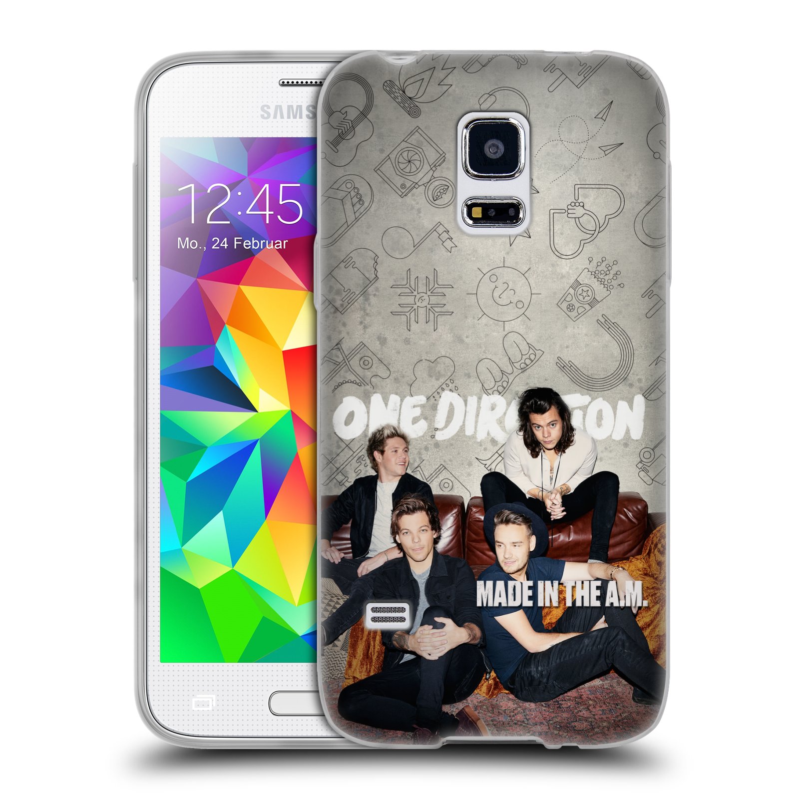 HEAD CASE silikonový obal na mobil Samsung Galaxy S5 MINI chlapecká skupina One Direction gauč