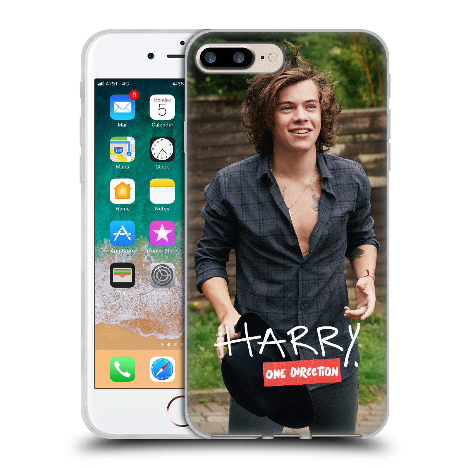 HEAD CASE silikonový obal na mobil Apple Iphone 7 PLUS One Direction zpěvák Harry vlasy