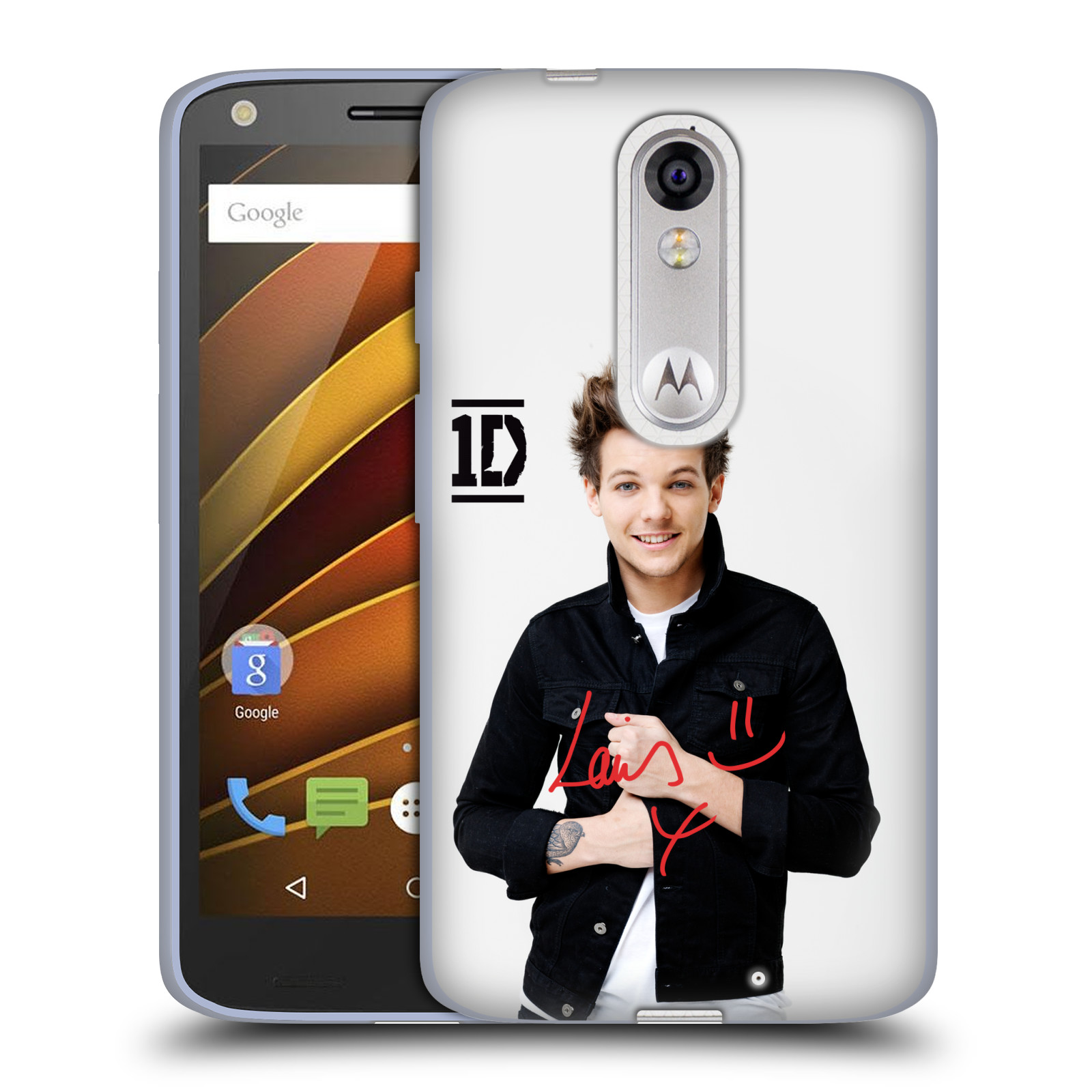 HEAD CASE silikonový obal na mobil Lenovo Moto X Force One Direction zpěvák Louis bunda