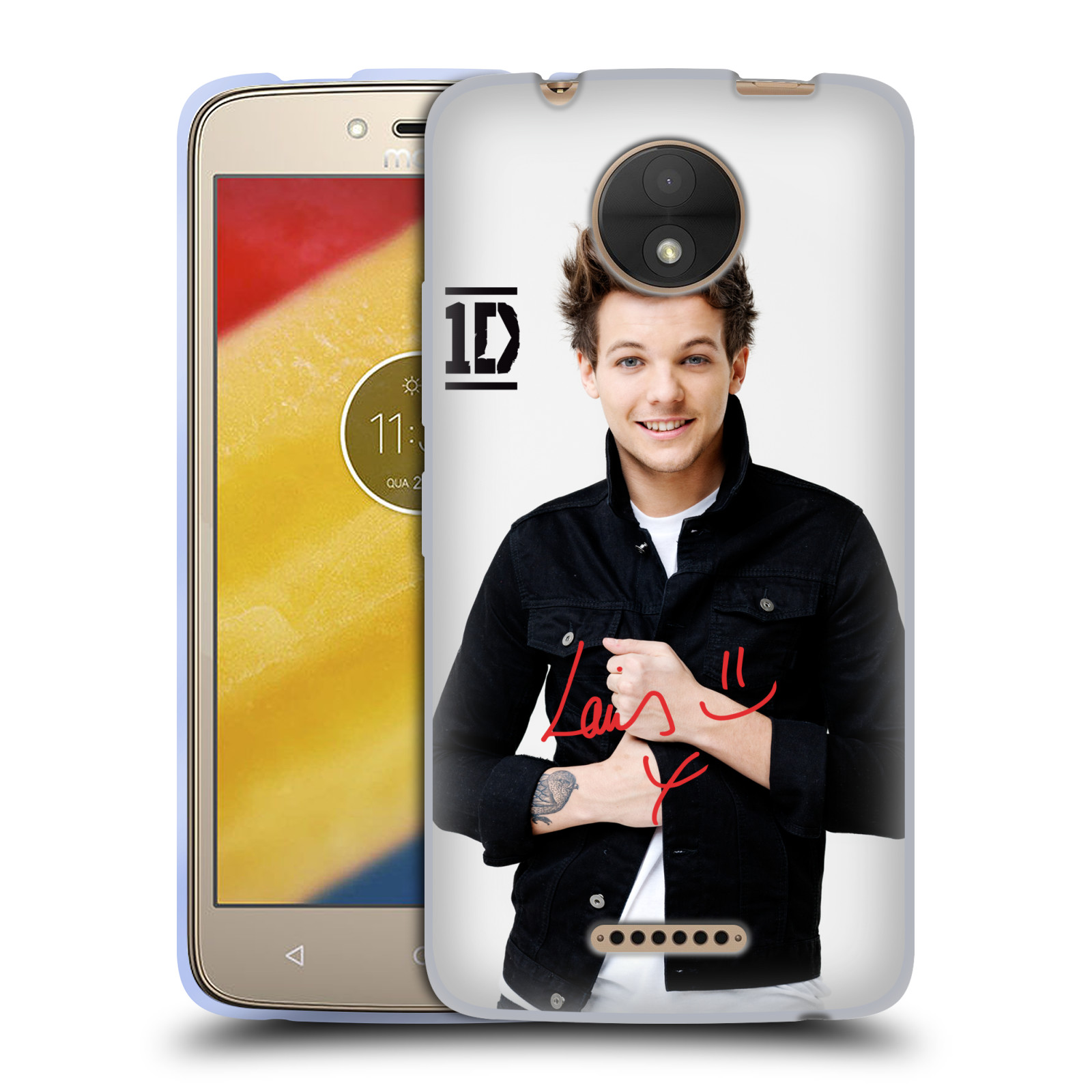 HEAD CASE silikonový obal na mobil Lenovo Moto C One Direction zpěvák Louis bunda