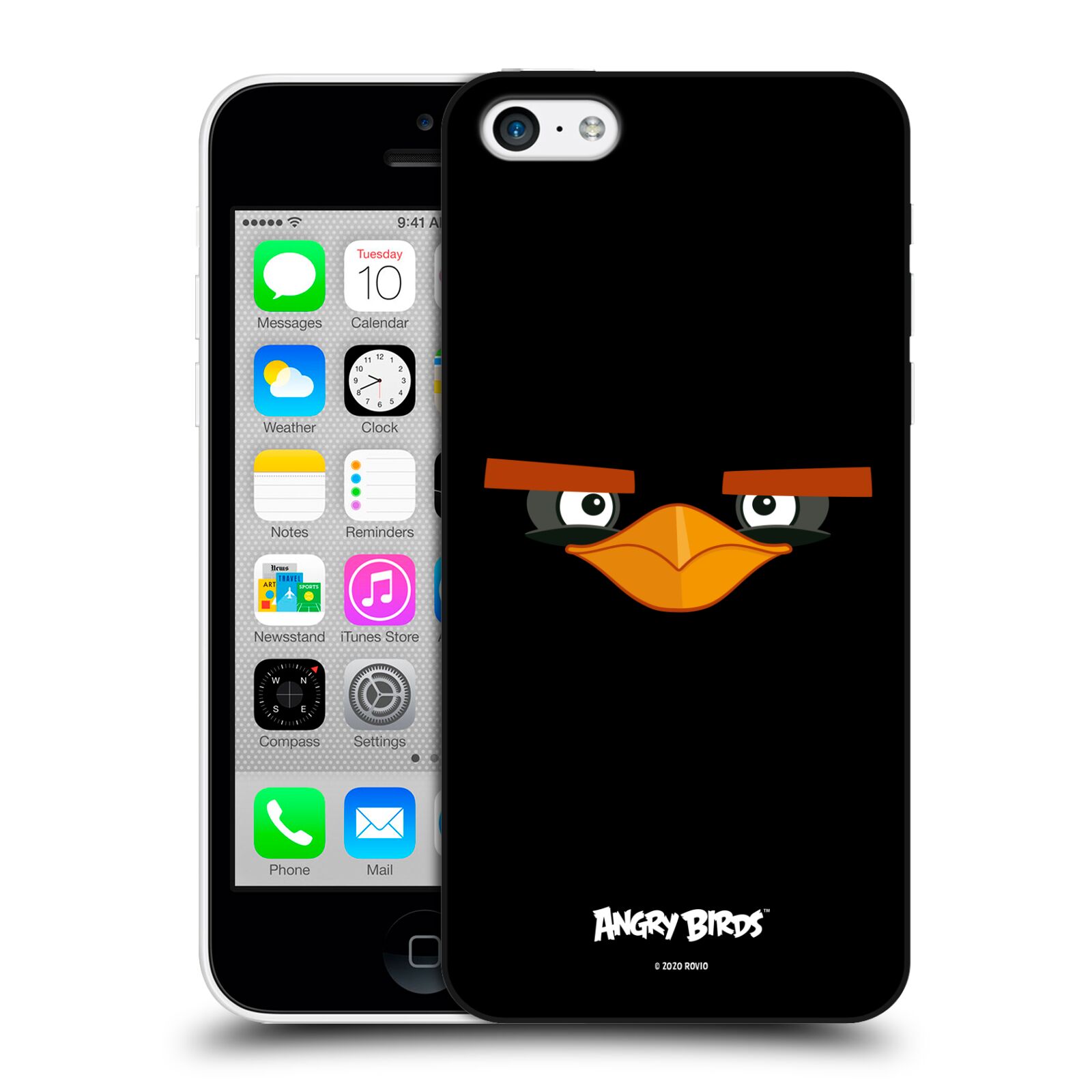 Zadní obal pro mobil Apple Iphone 5C - HEAD CASE  - Angry Birds - Černý ptáček