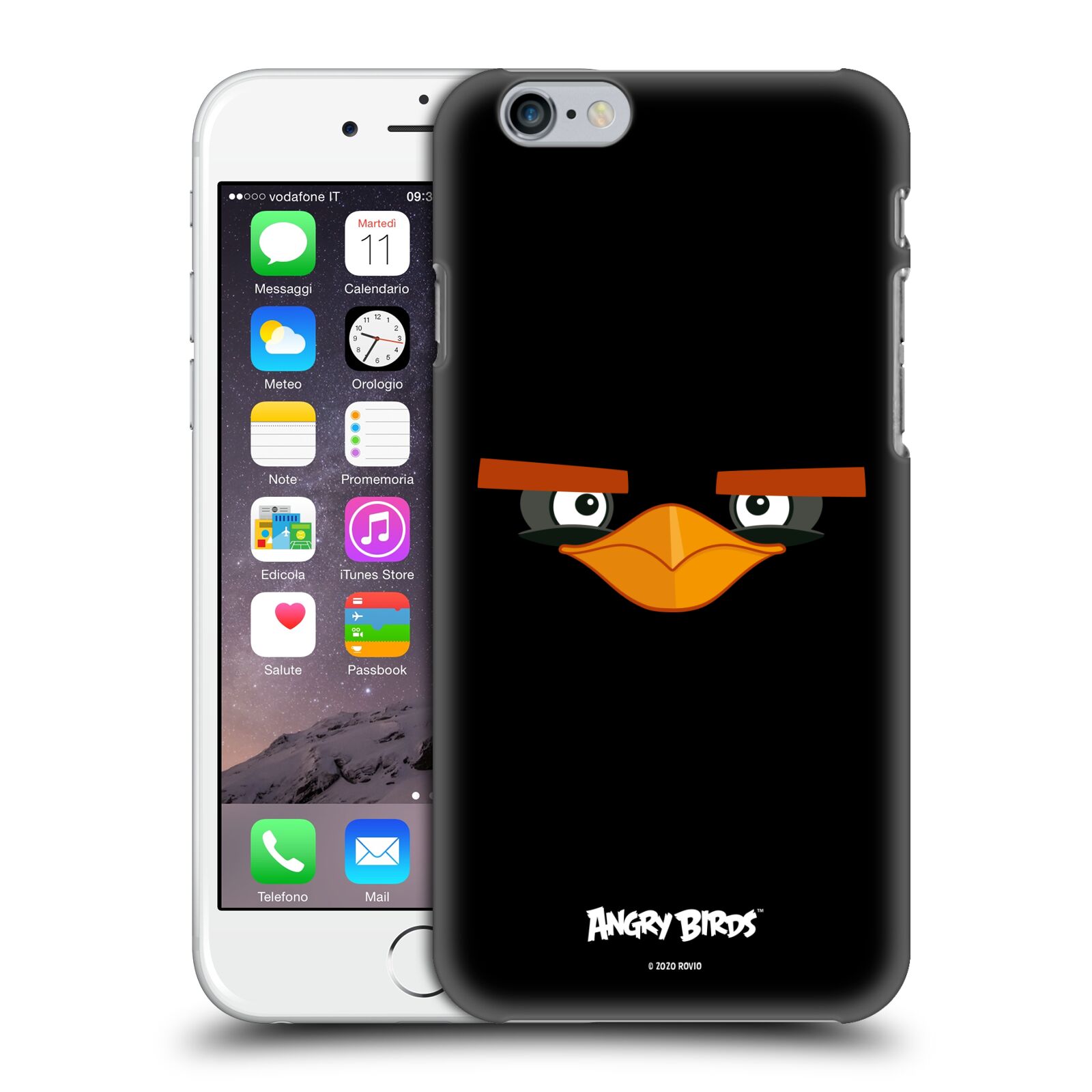 Zadní obal pro mobil Apple Iphone 6/6S - HEAD CASE  - Angry Birds - Černý ptáček
