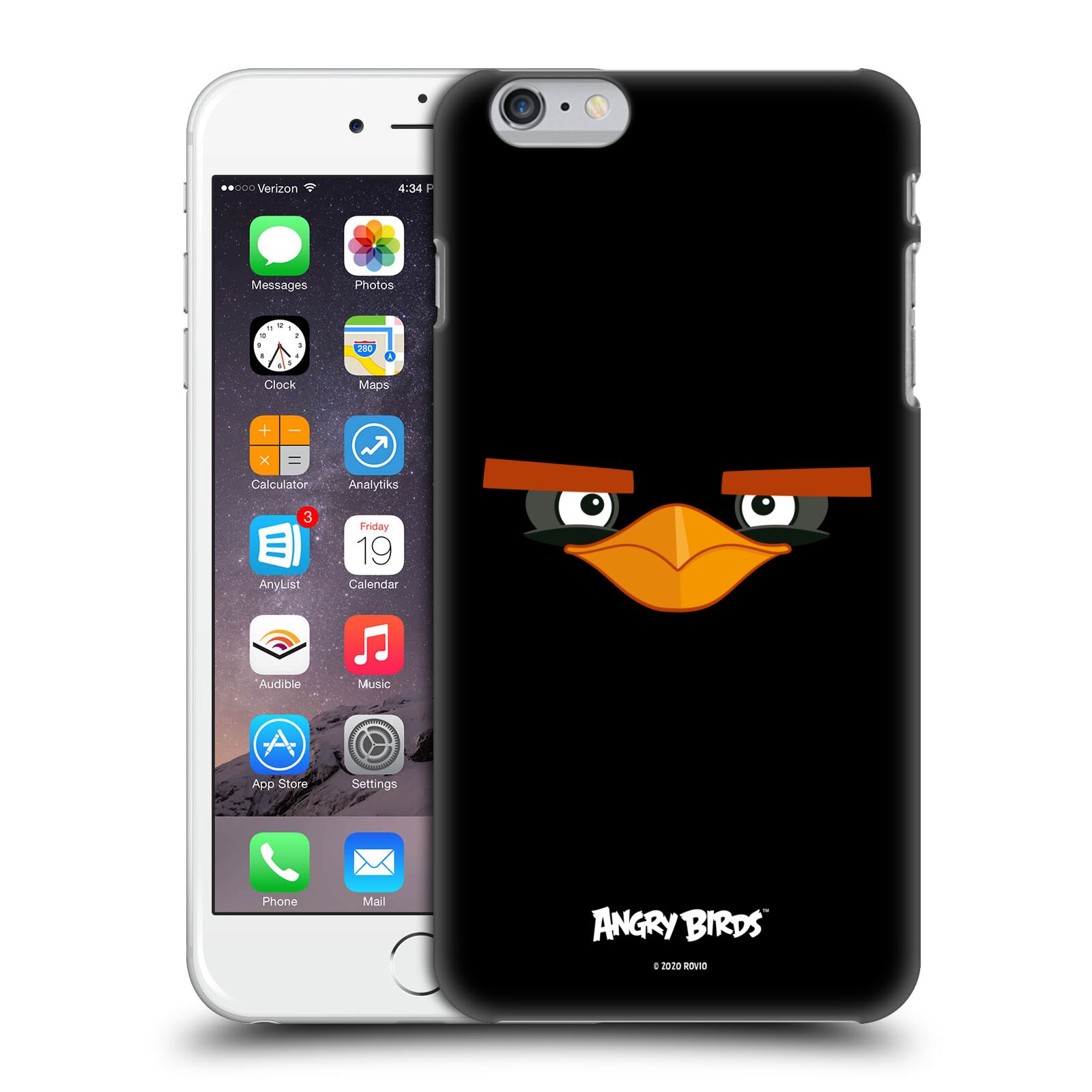 Zadní obal pro mobil Apple Iphone 6 PLUS / 6S PLUS - HEAD CASE  - Angry Birds - Černý ptáček
