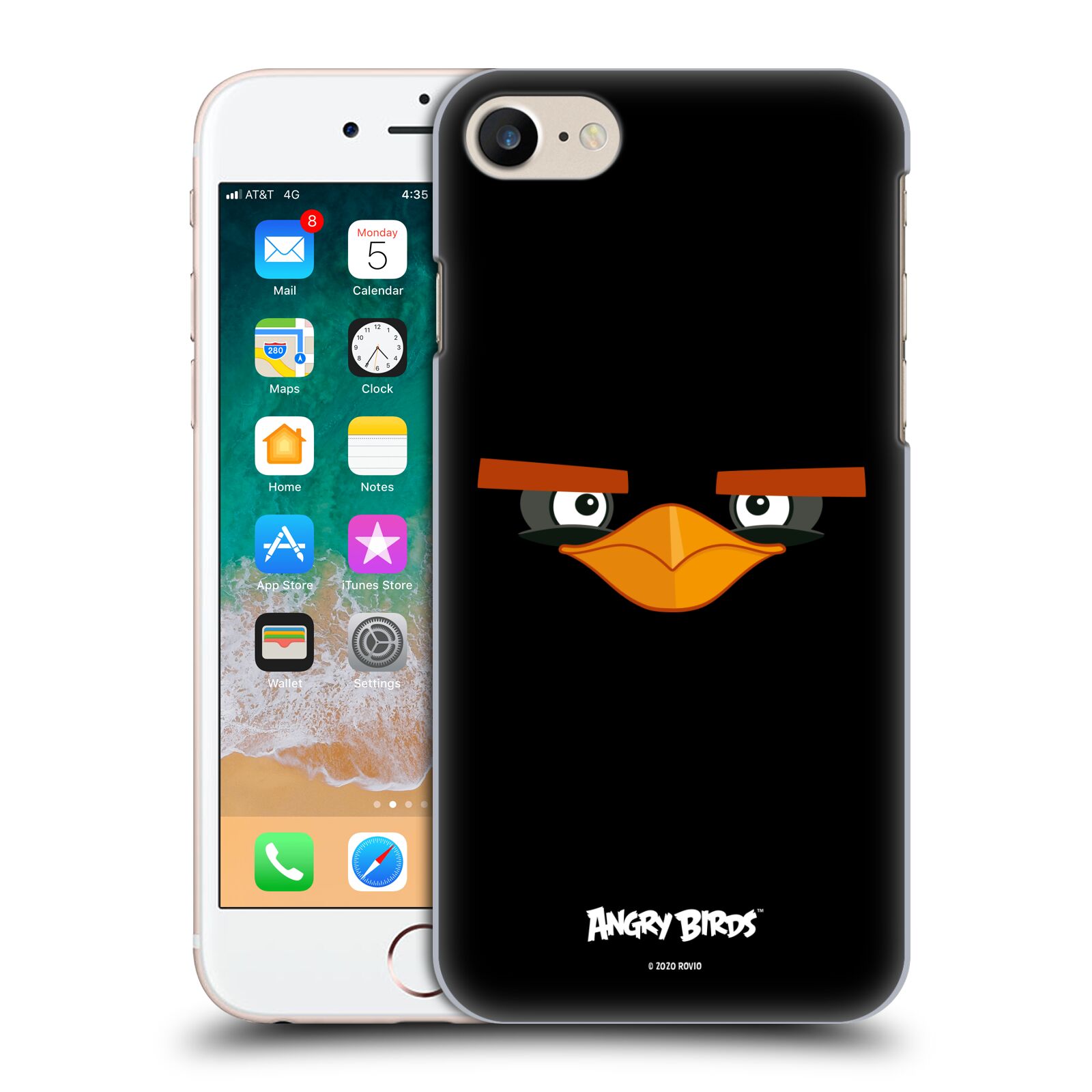 Zadní obal pro mobil Apple Iphone 7/8/SE2020 - HEAD CASE  - Angry Birds - Černý ptáček