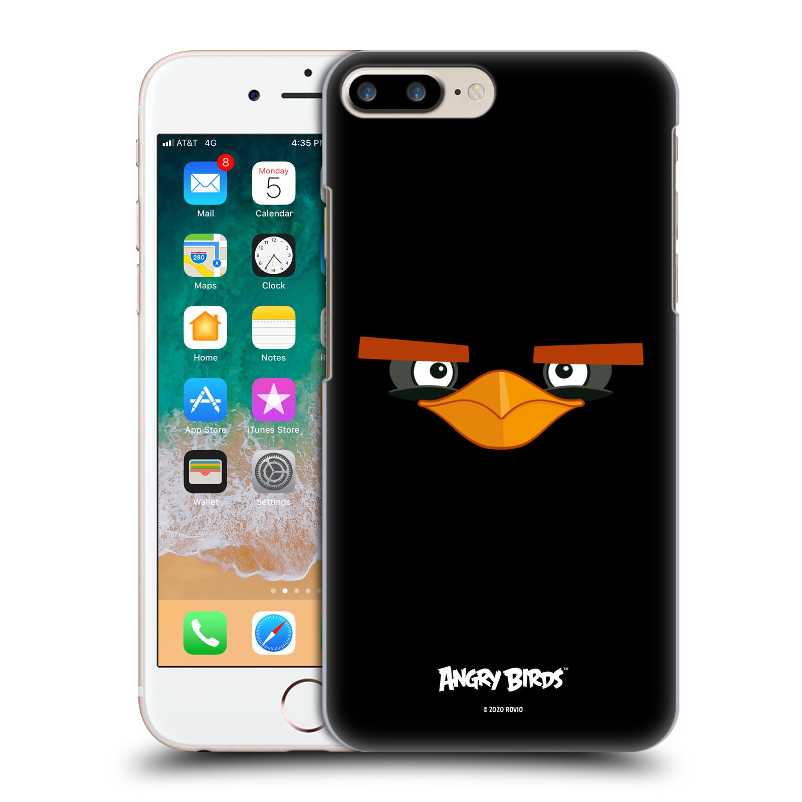 Zadní obal pro mobil Apple Iphone 7+ /  8+ - HEAD CASE  - Angry Birds - Černý ptáček