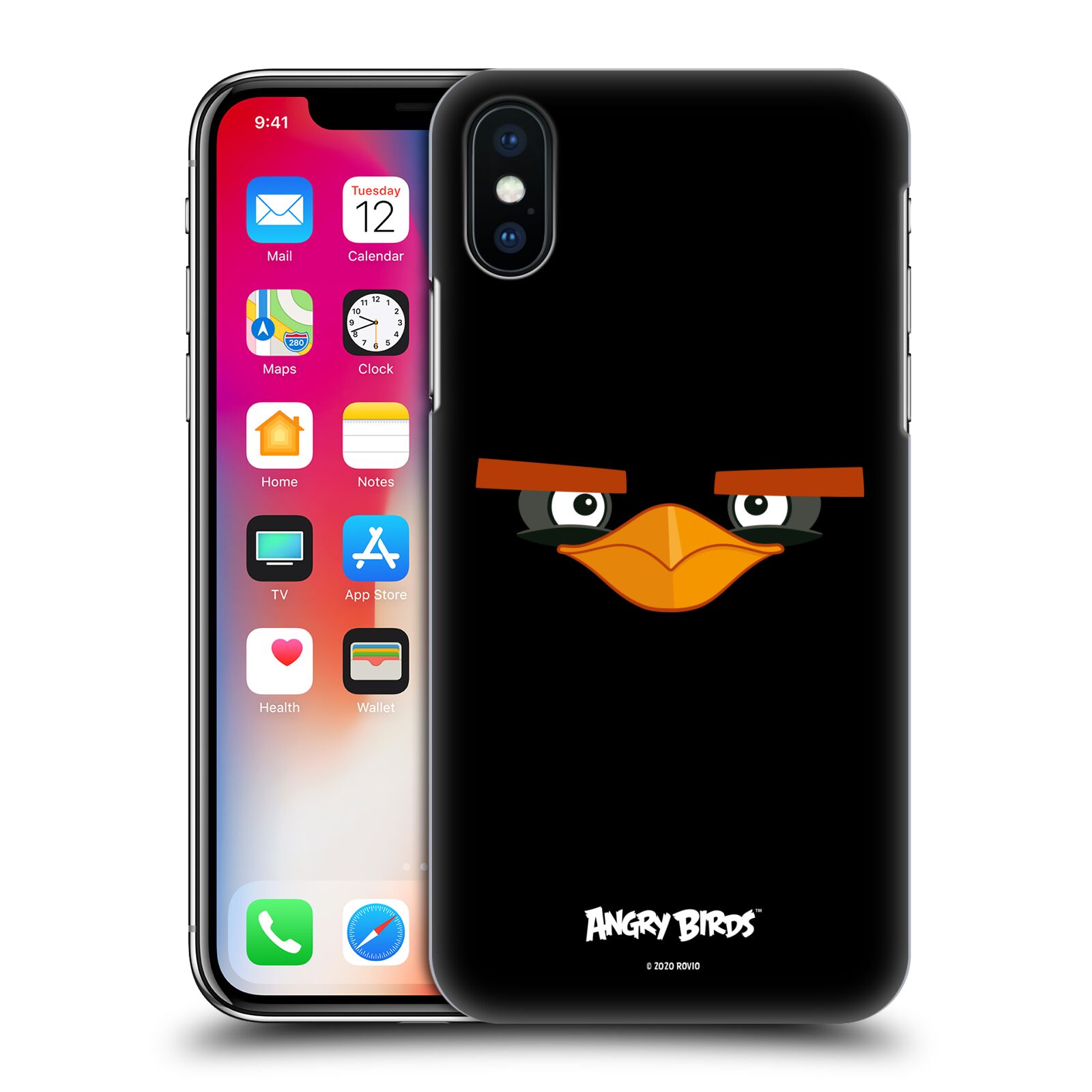 Zadní obal pro mobil Apple Iphone X / XS - HEAD CASE  - Angry Birds - Černý ptáček