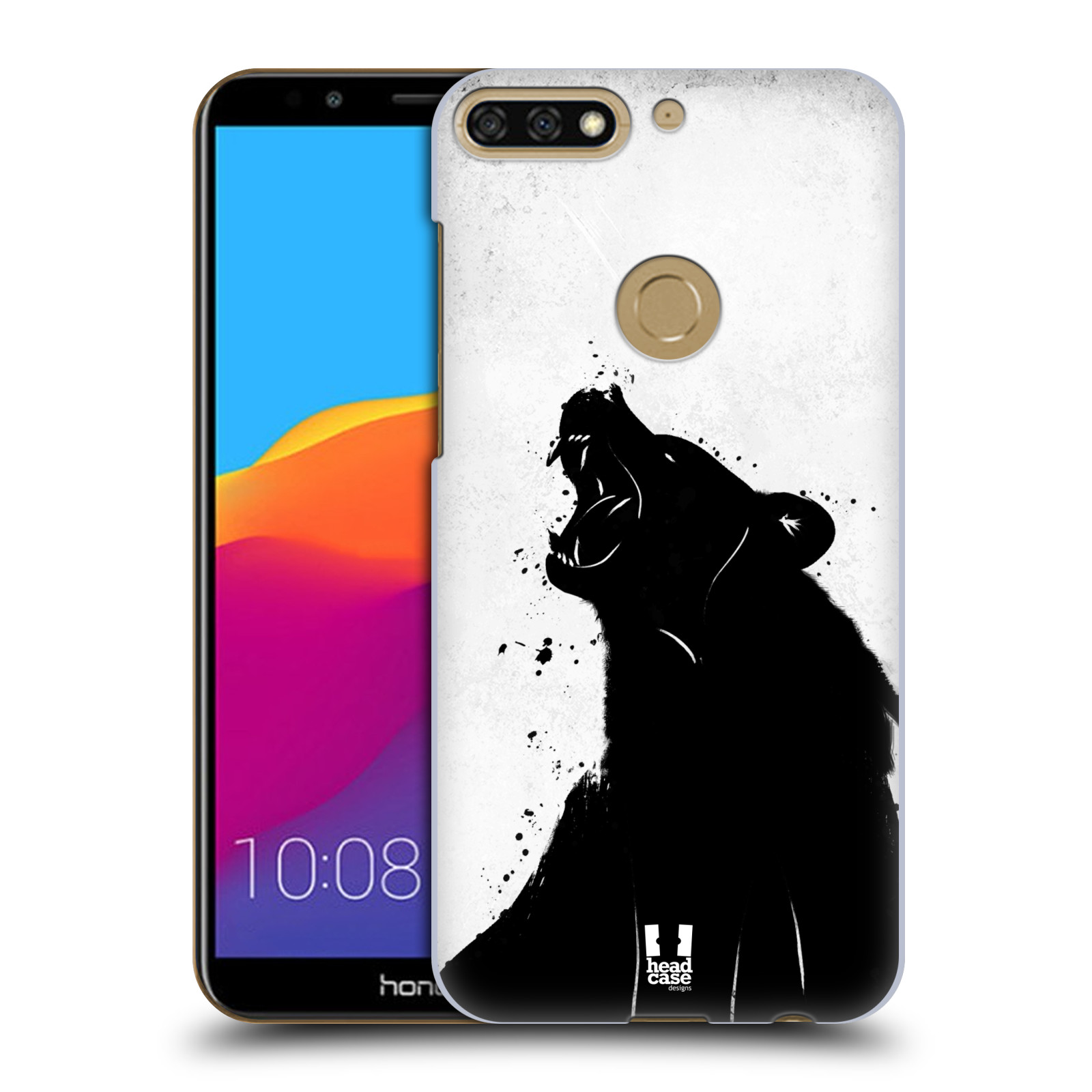 HEAD CASE plastový obal na mobil Honor 7c vzor Kresba tuš zvíře medvěd