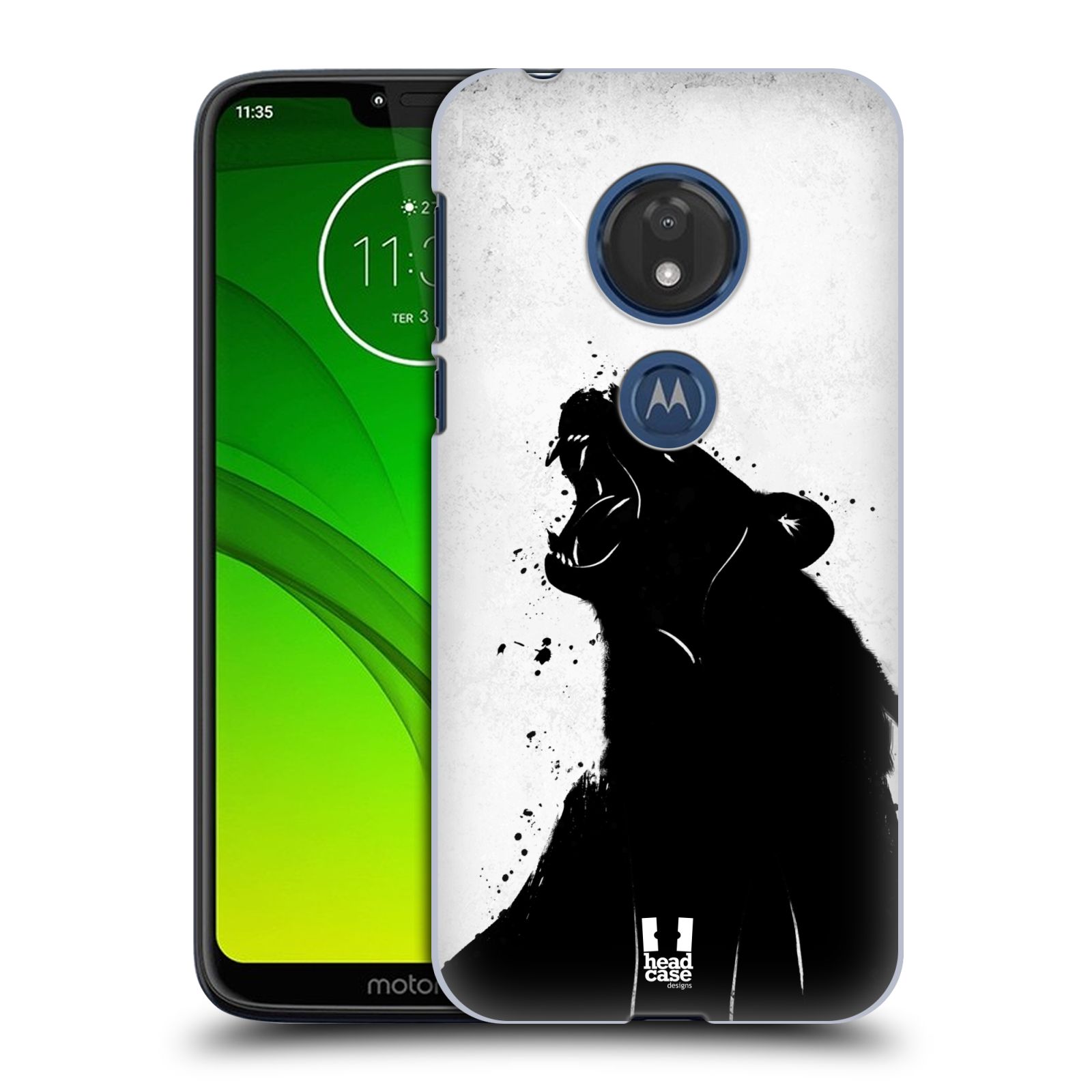 Pouzdro na mobil Motorola Moto G7 Play vzor Kresba tuš zvíře medvěd