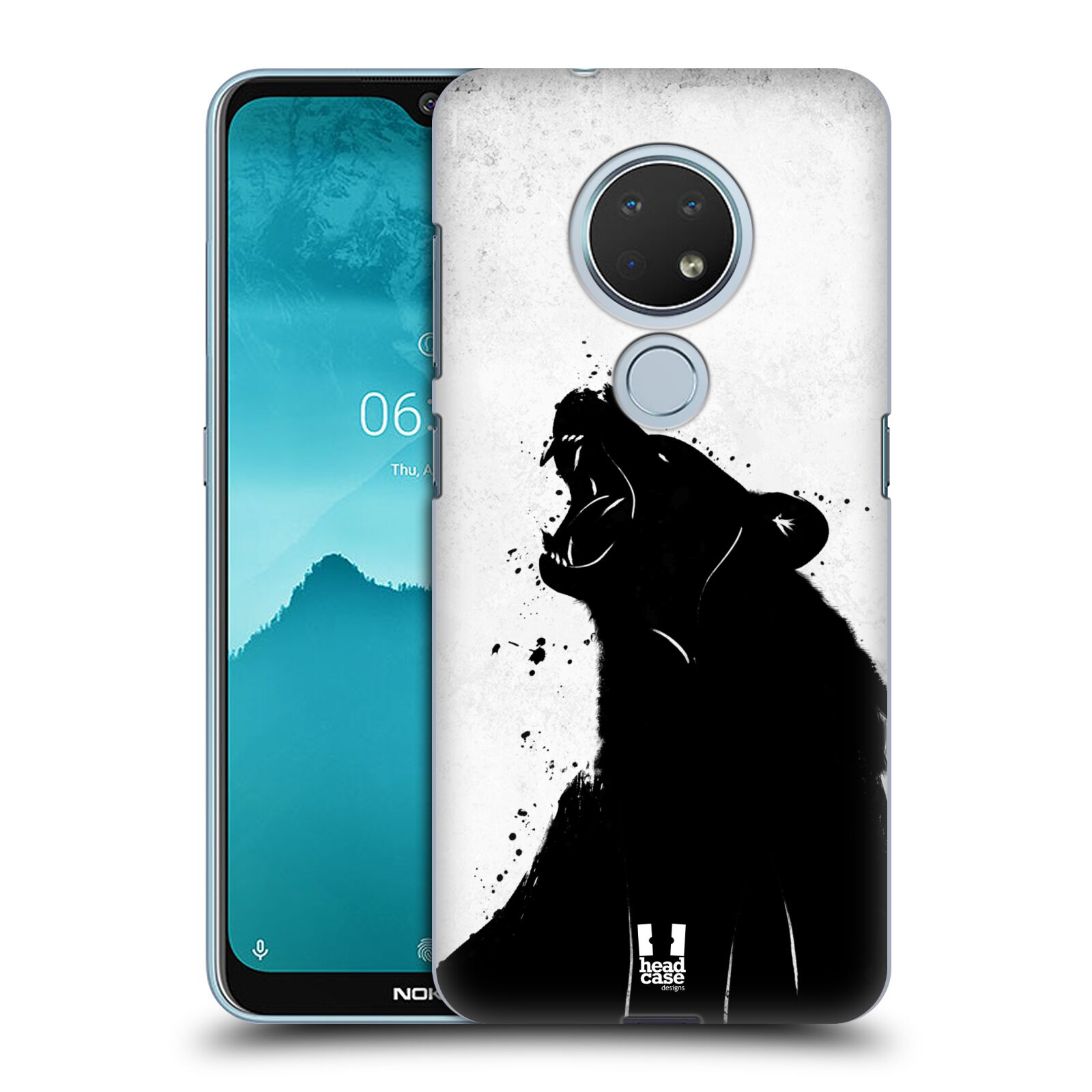 Pouzdro na mobil Nokia 6.2 - HEAD CASE - vzor Kresba tuš zvíře medvěd