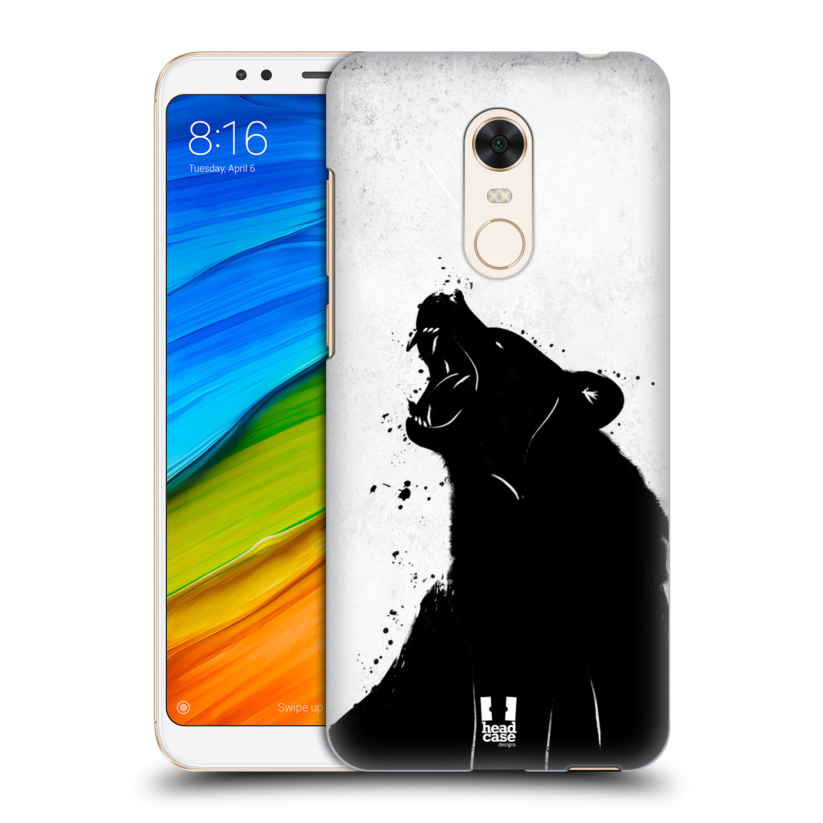 HEAD CASE plastový obal na mobil Xiaomi Redmi 5 PLUS vzor Kresba tuš zvíře medvěd