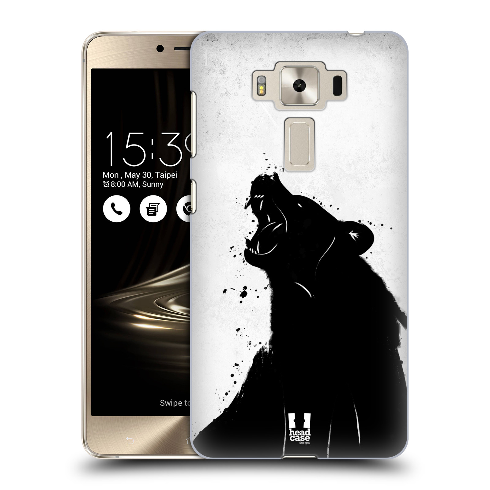 HEAD CASE plastový obal na mobil Asus Zenfone 3 DELUXE ZS550KL vzor Kresba tuš zvíře medvěd