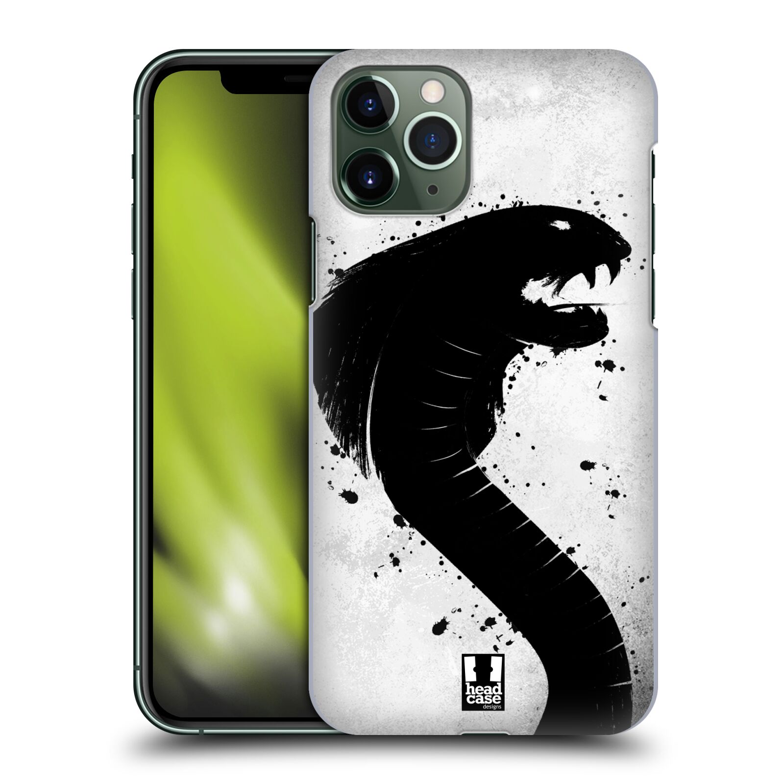 Pouzdro na mobil Apple Iphone 11 PRO - HEAD CASE - vzor Kresba tuš zvíře had kobra
