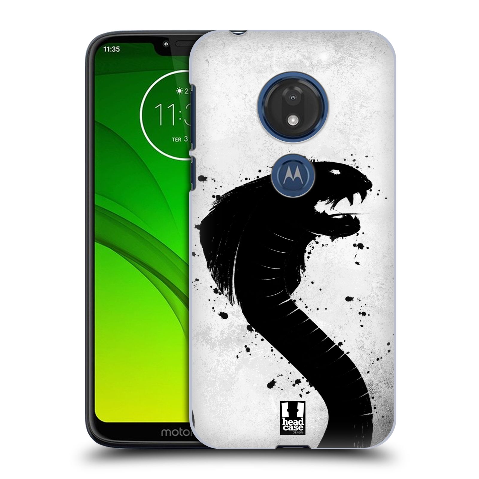Pouzdro na mobil Motorola Moto G7 Play vzor Kresba tuš zvíře had kobra