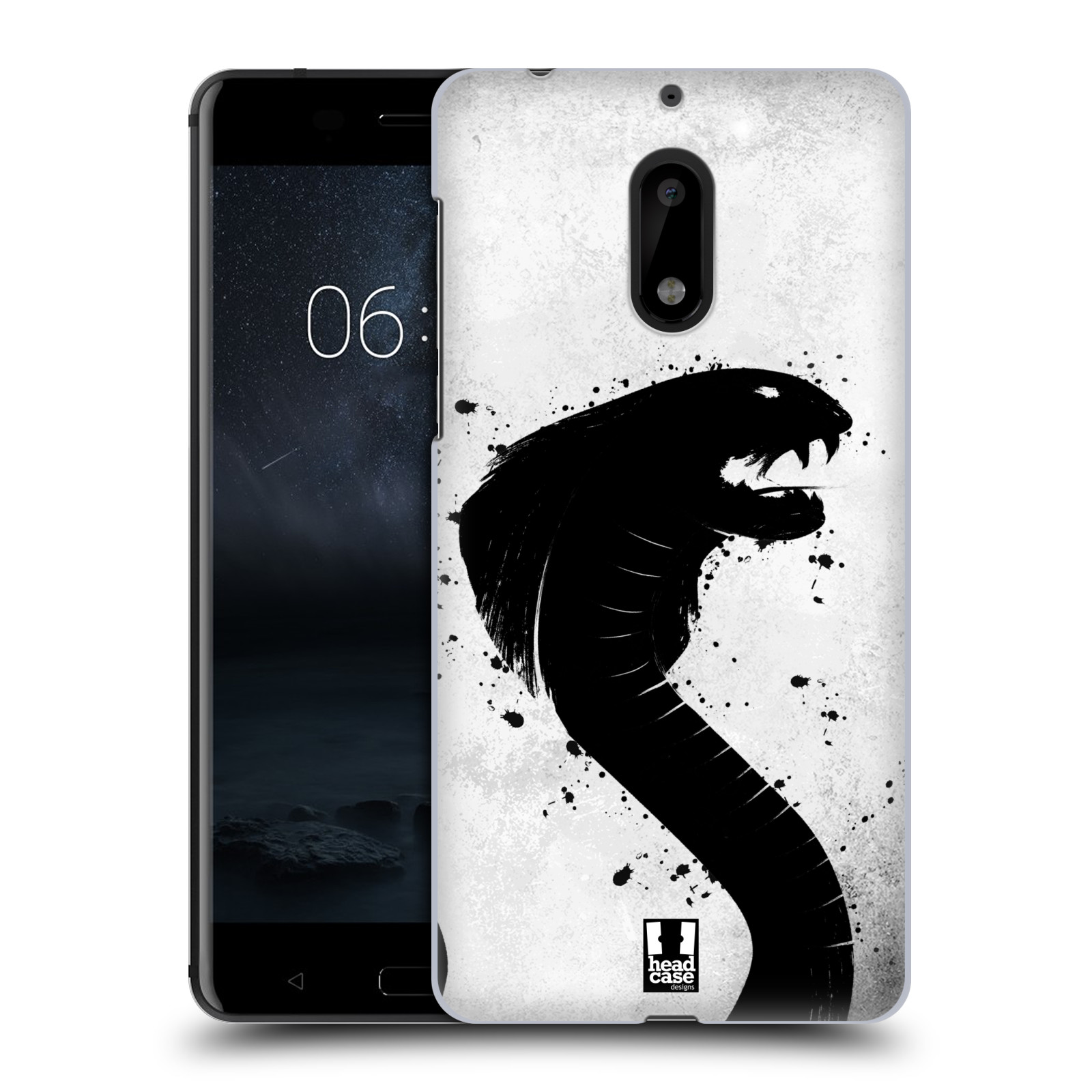 HEAD CASE plastový obal na mobil Nokia 6 vzor Kresba tuš zvíře had kobra