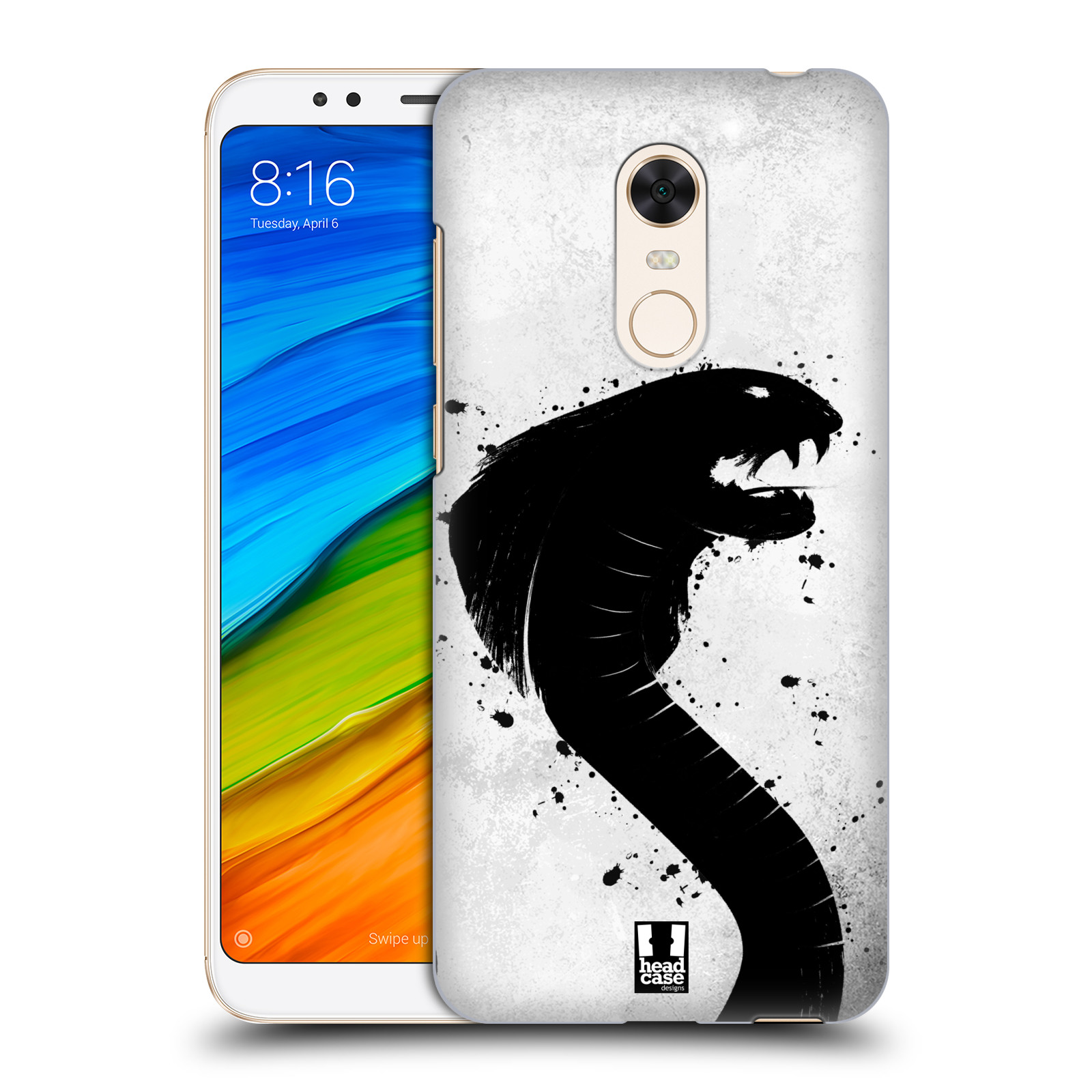 HEAD CASE plastový obal na mobil Xiaomi Redmi 5 PLUS vzor Kresba tuš zvíře had kobra