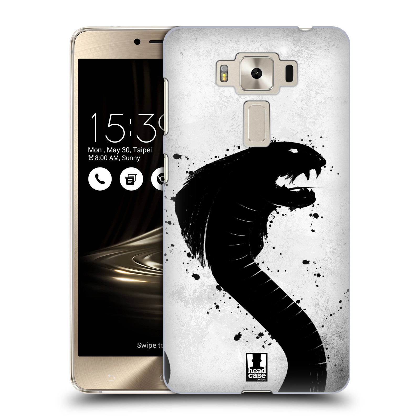 HEAD CASE plastový obal na mobil Asus Zenfone 3 DELUXE ZS550KL vzor Kresba tuš zvíře had kobra