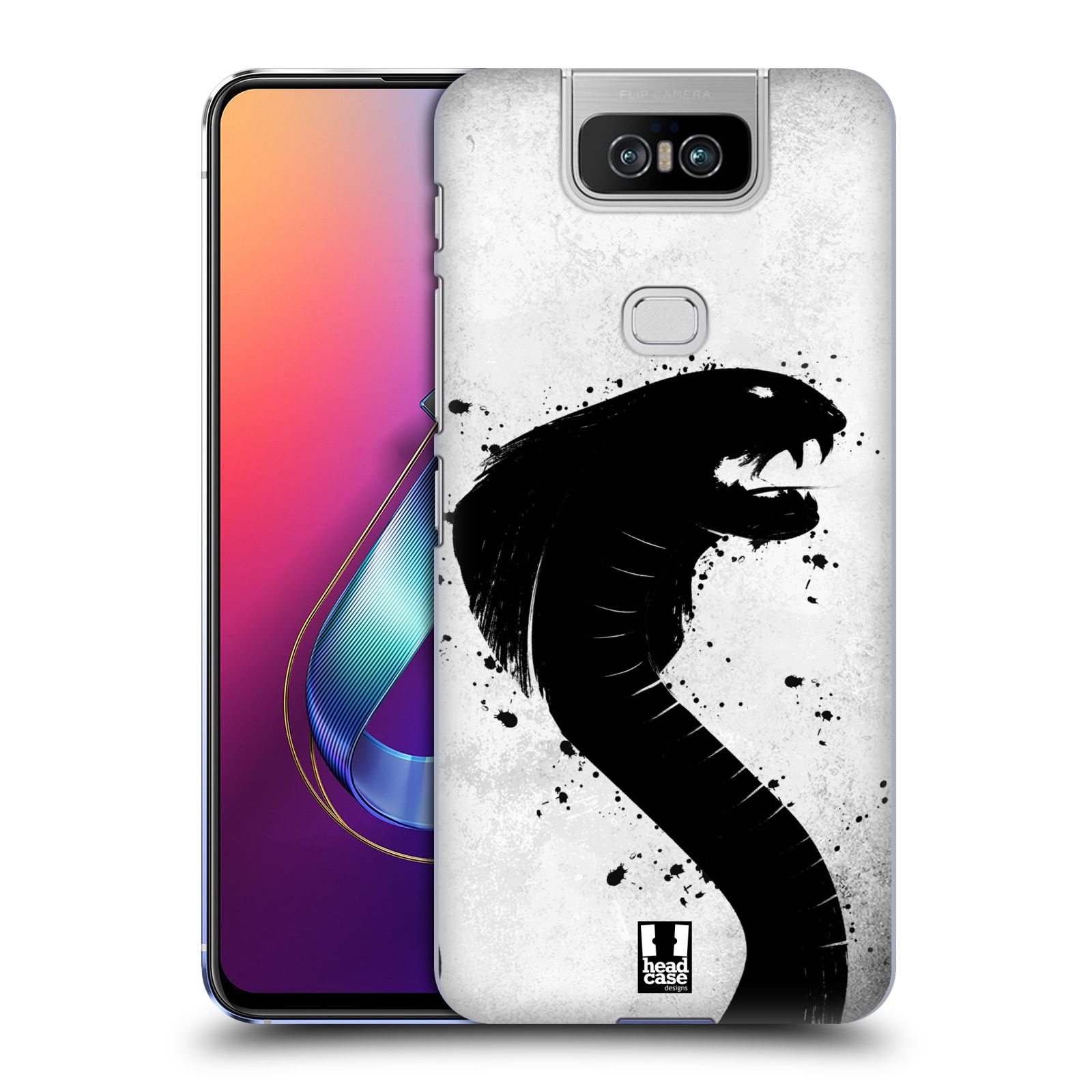 Pouzdro na mobil Asus Zenfone 6 ZS630KL - HEAD CASE - vzor Kresba tuš zvíře had kobra