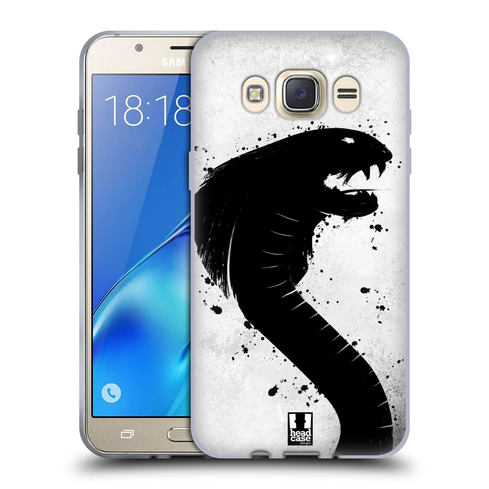 HEAD CASE silikonový obal, kryt na mobil Samsung Galaxy J7 2016 (J710, J710F) vzor Kresba tuš zvíře had kobra