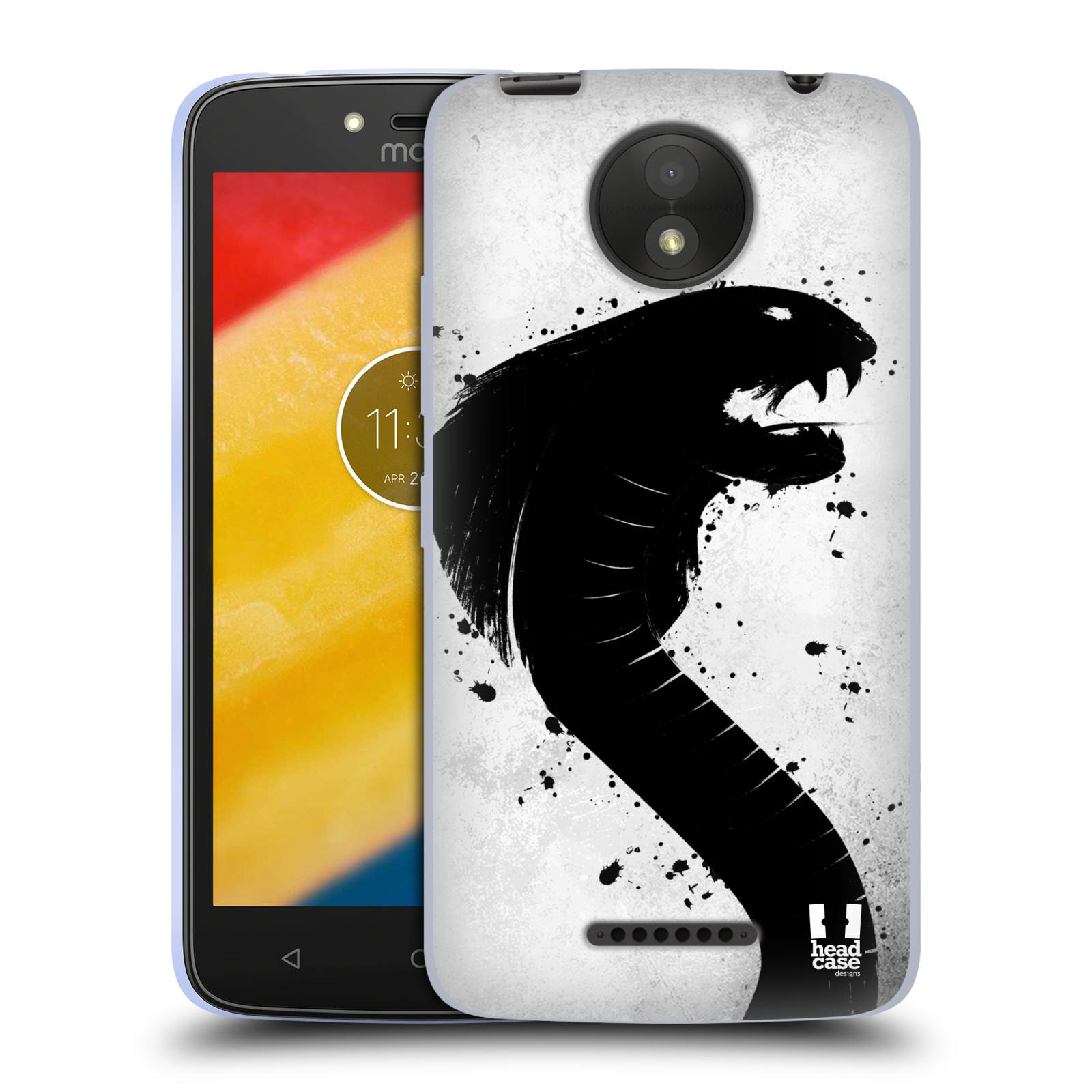 HEAD CASE silikonový obal na mobil Lenovo Moto C PLUS vzor Kresba tuš zvíře had kobra