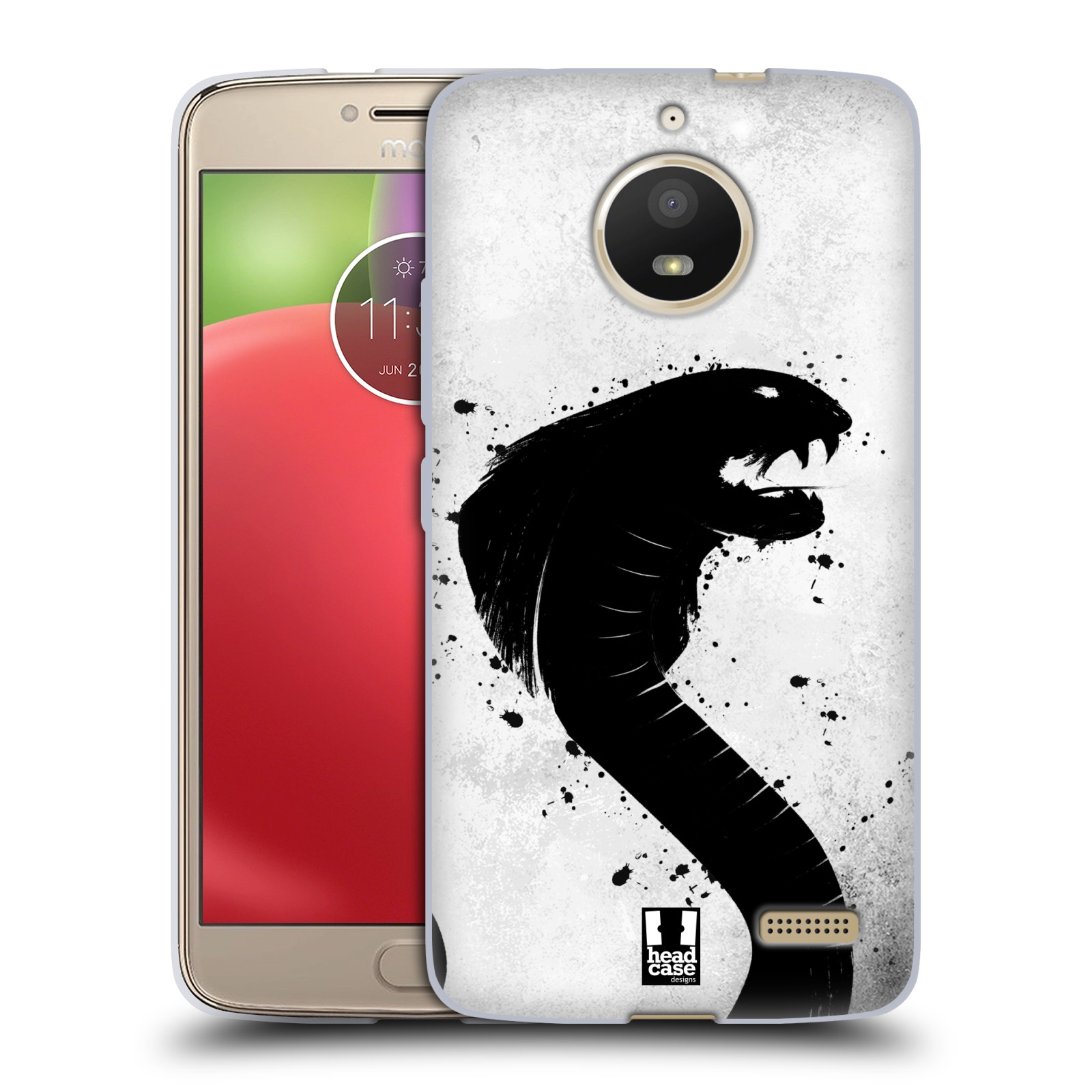 HEAD CASE silikonový obal na mobil Lenovo Moto E4 vzor Kresba tuš zvíře had kobra