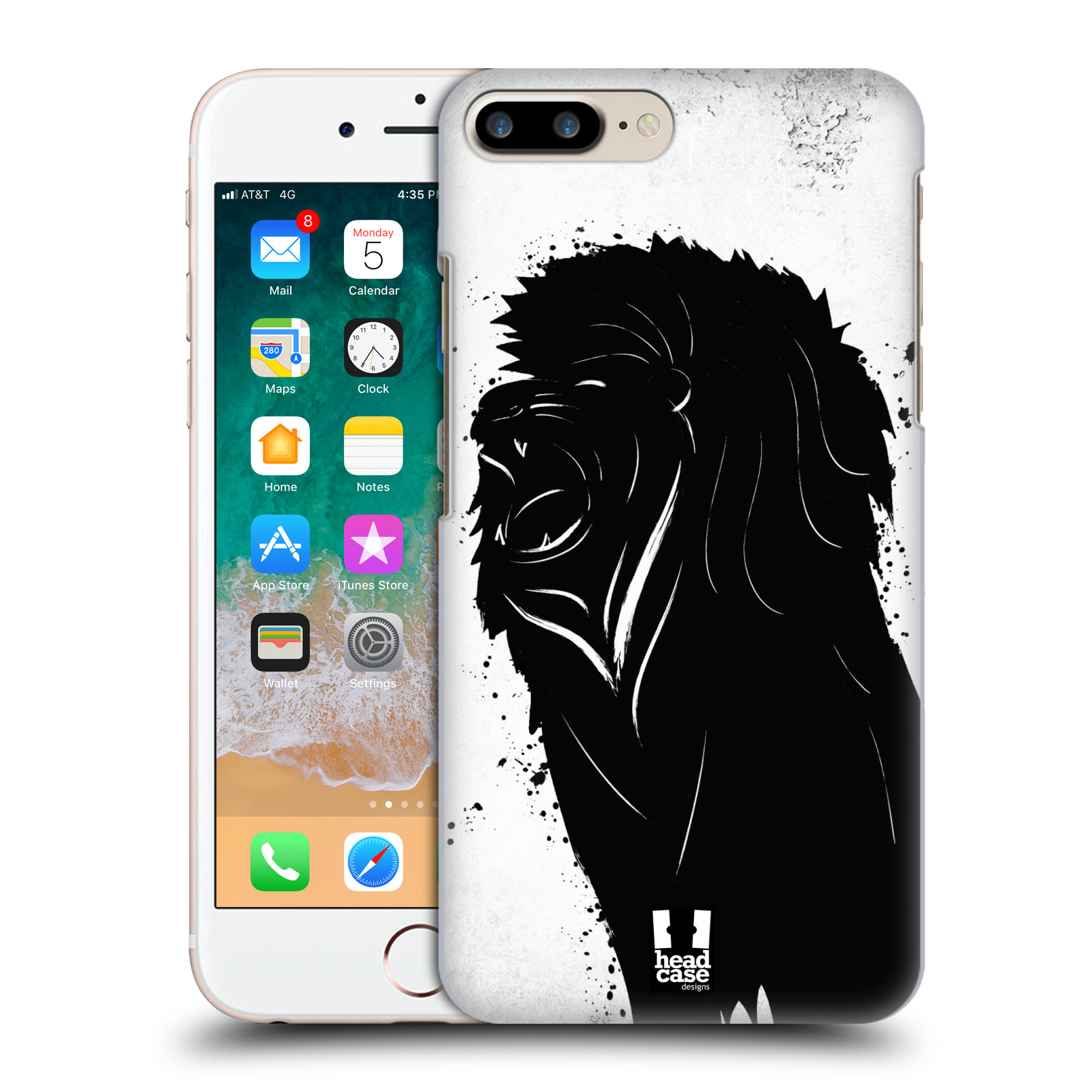 HEAD CASE plastový obal na mobil Apple Iphone 7 PLUS vzor Kresba tuš zvíře lev