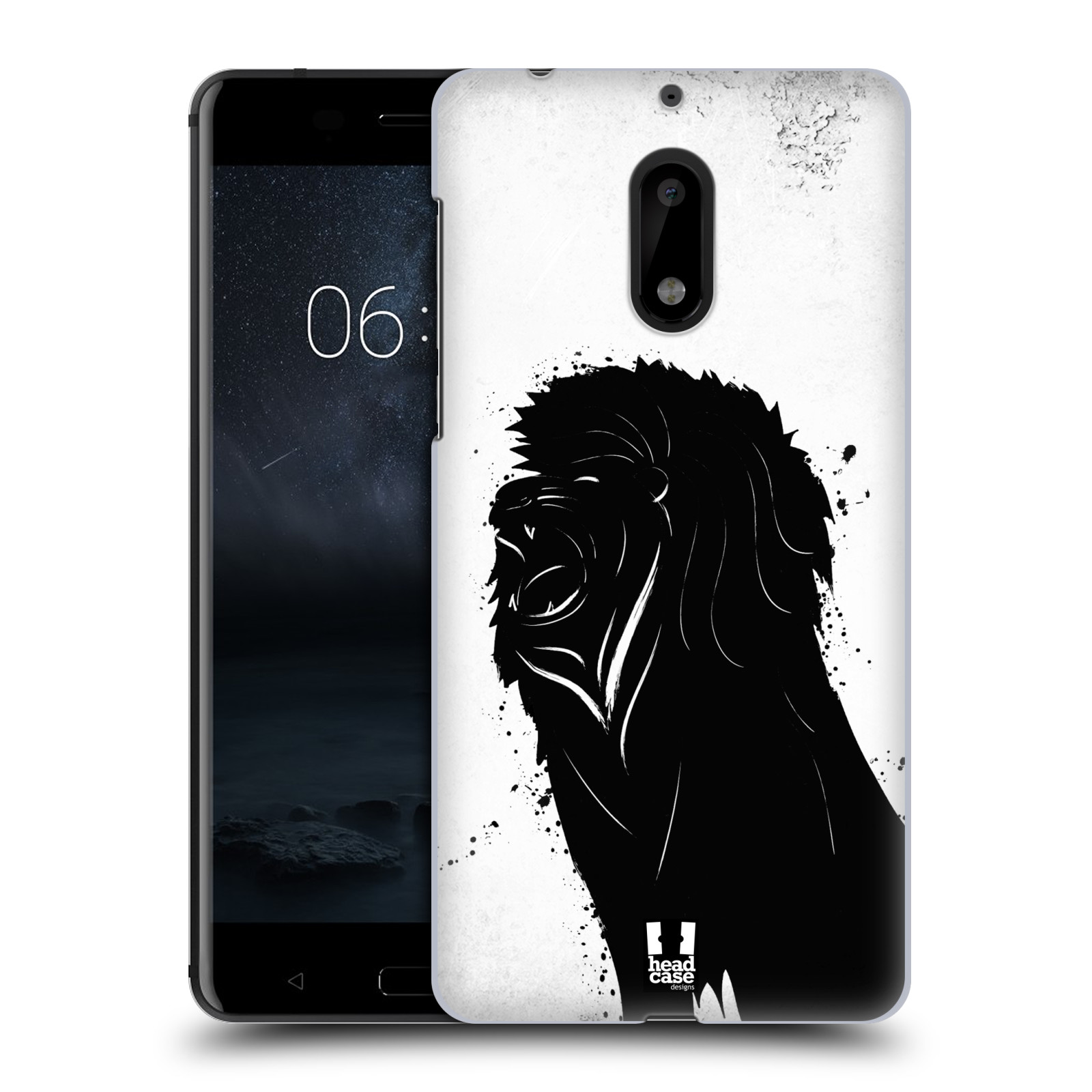 HEAD CASE plastový obal na mobil Nokia 6 vzor Kresba tuš zvíře lev
