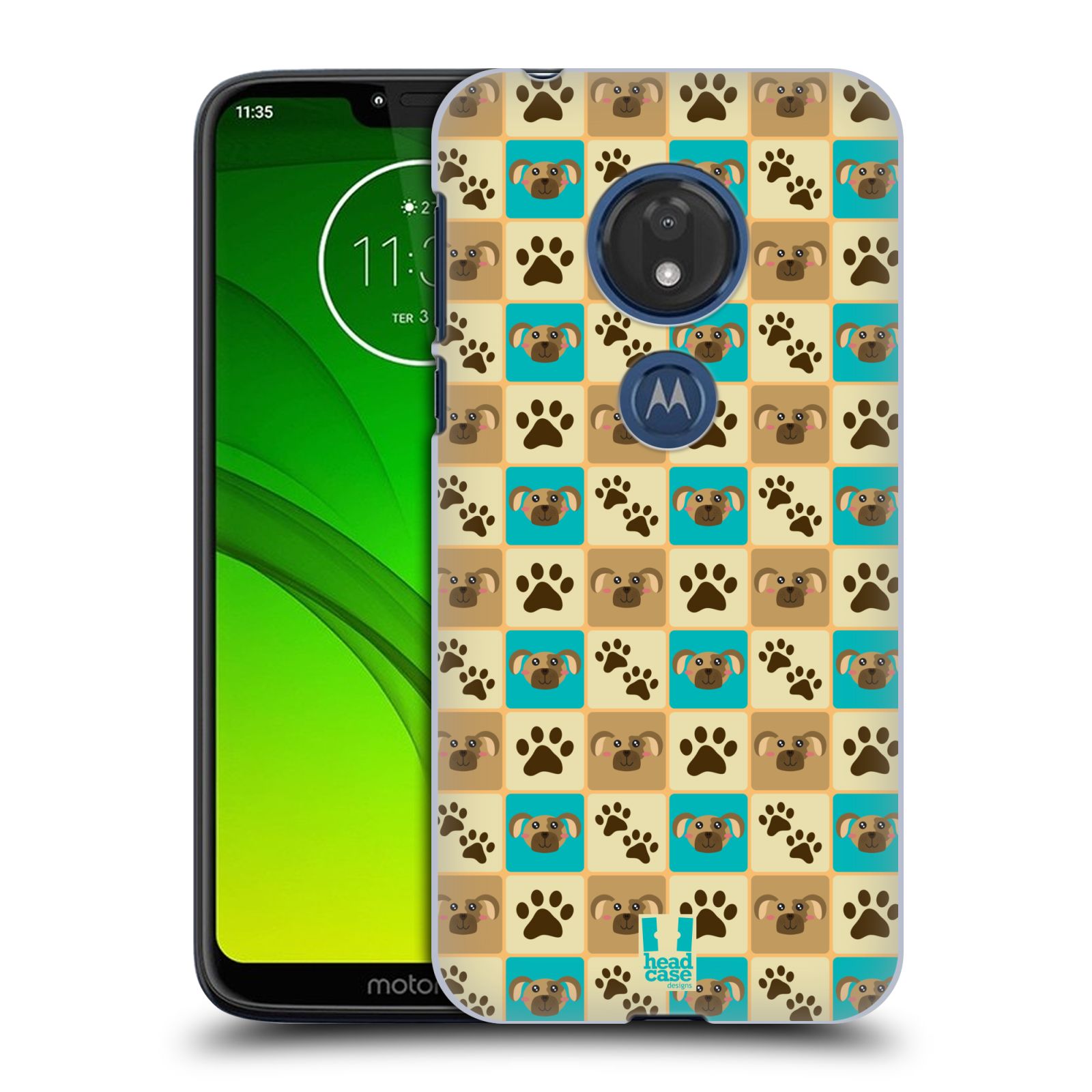 Pouzdro na mobil Motorola Moto G7 Play vzor Zvířecí razítka PSÍ TLAPKA