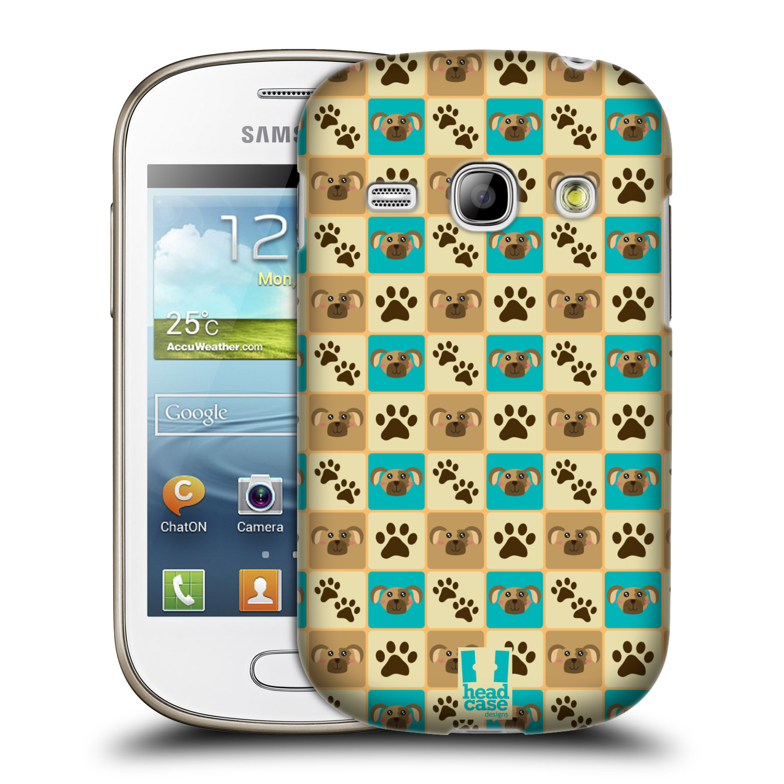 HEAD CASE plastový obal na mobil SAMSUNG GALAXY FAME (S6810) vzor Zvířecí razítka PSÍ TLAPKA