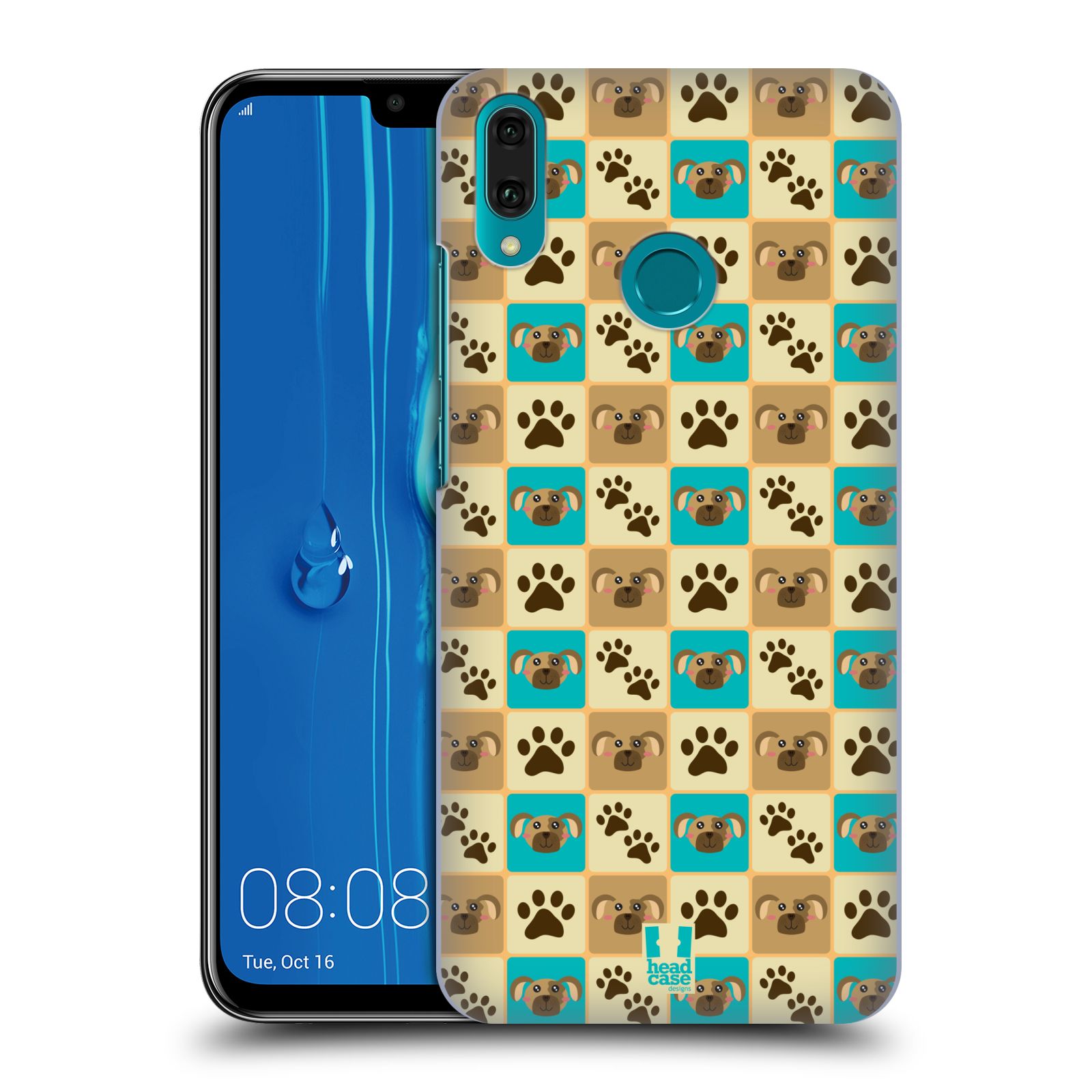 Pouzdro na mobil Huawei Y9 2019 - HEAD CASE - vzor Zvířecí razítka PSÍ TLAPKA