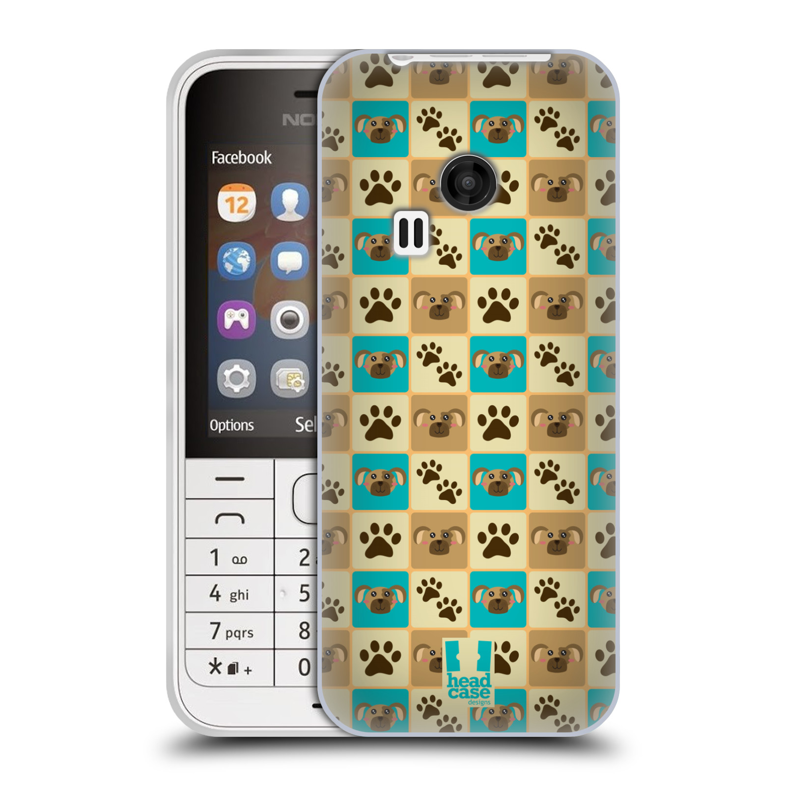HEAD CASE silikonový obal na mobil NOKIA 220 / NOKIA 220 DUAL SIM vzor Zvířecí razítka PSÍ TLAPKA
