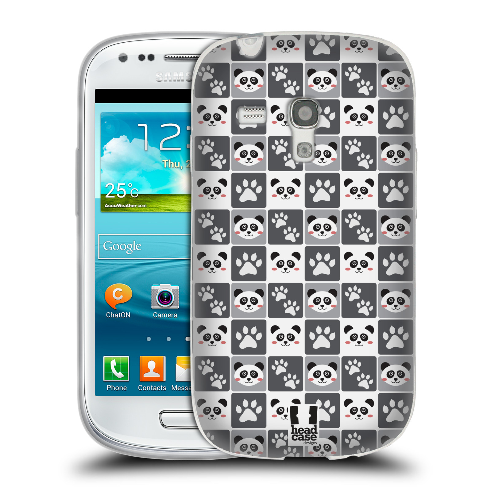 HEAD CASE silikonový obal na mobil Samsung Galaxy S3 MINI i8190 vzor Zvířecí razítka MEDVÍDEK PANDA