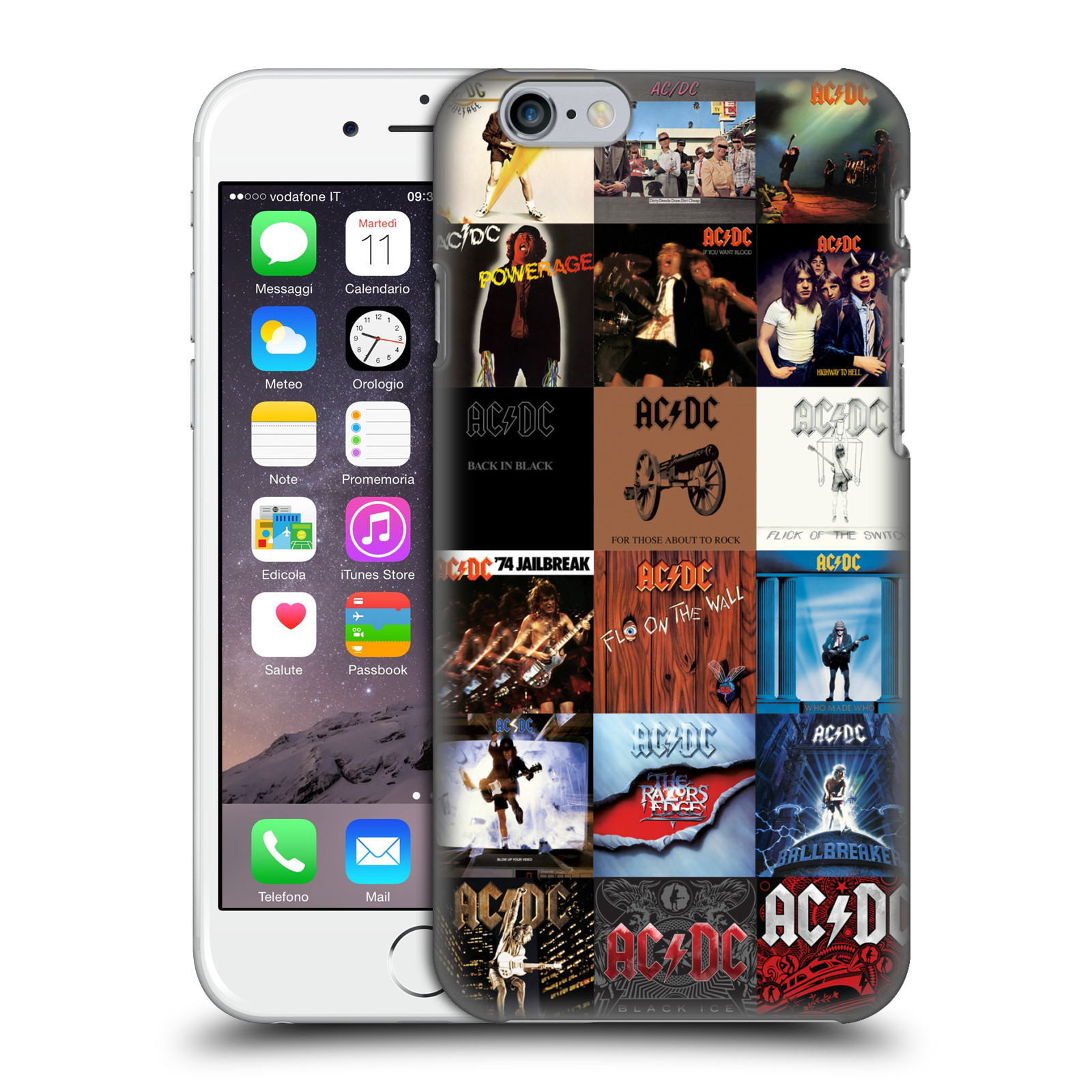 Plastové pouzdro pro mobil Apple Iphone 6/6S rocková skupina ACDC seznam alba
