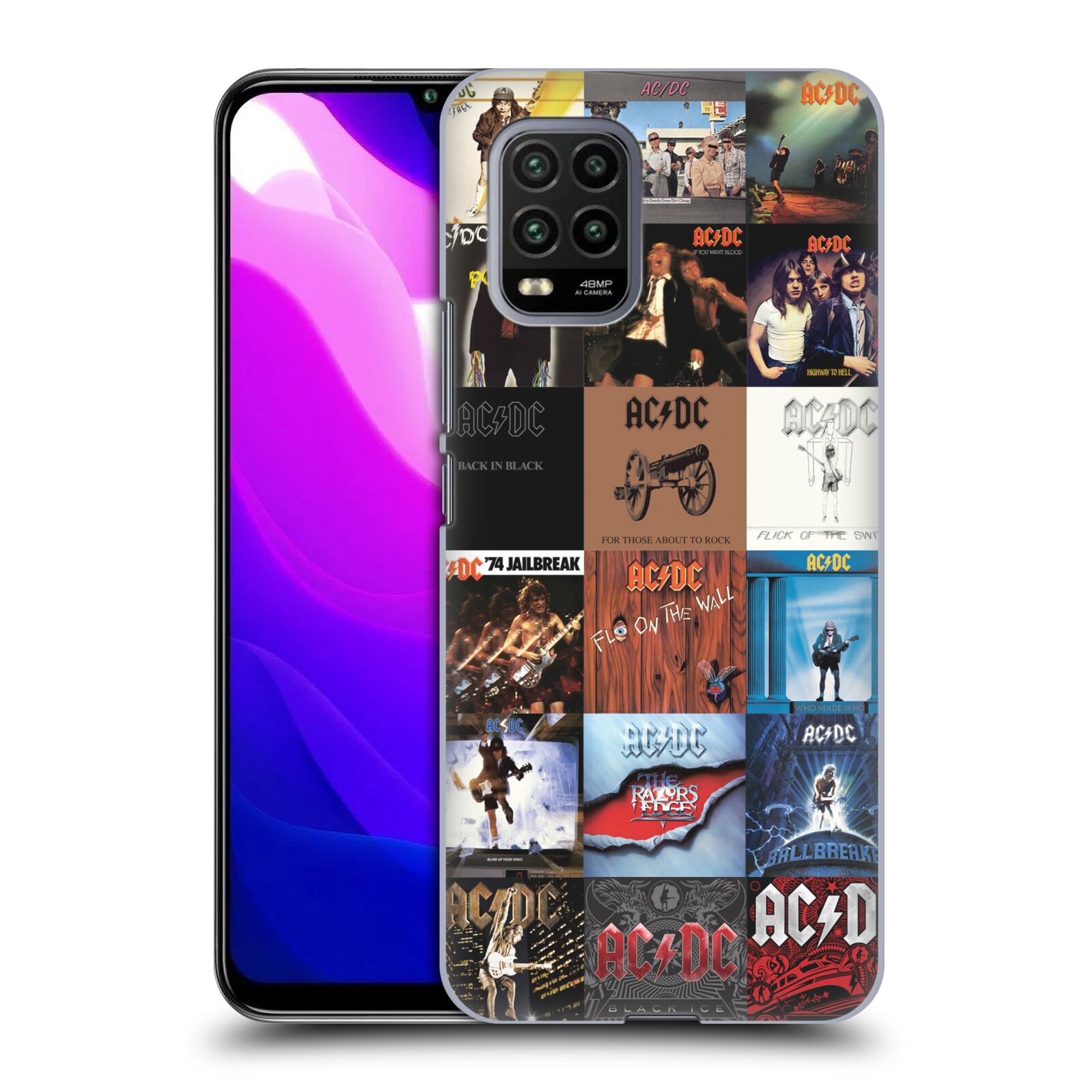 Zadní kryt, obal na mobil Xiaomi Mi 10 LITE rocková skupina ACDC seznam alba
