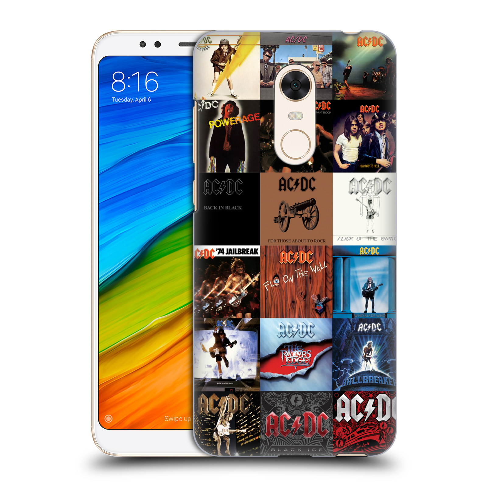 HEAD CASE plastový obal na mobil Xiaomi Redmi 5 PLUS rocková skupina ACDC seznam alba