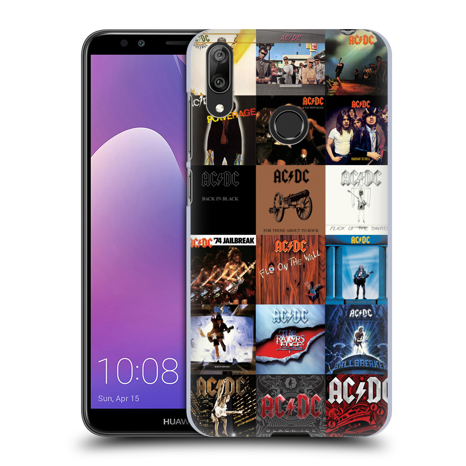 Pouzdro na mobil Huawei Y7 2019 - Head Case - rocková skupina ACDC seznam alba