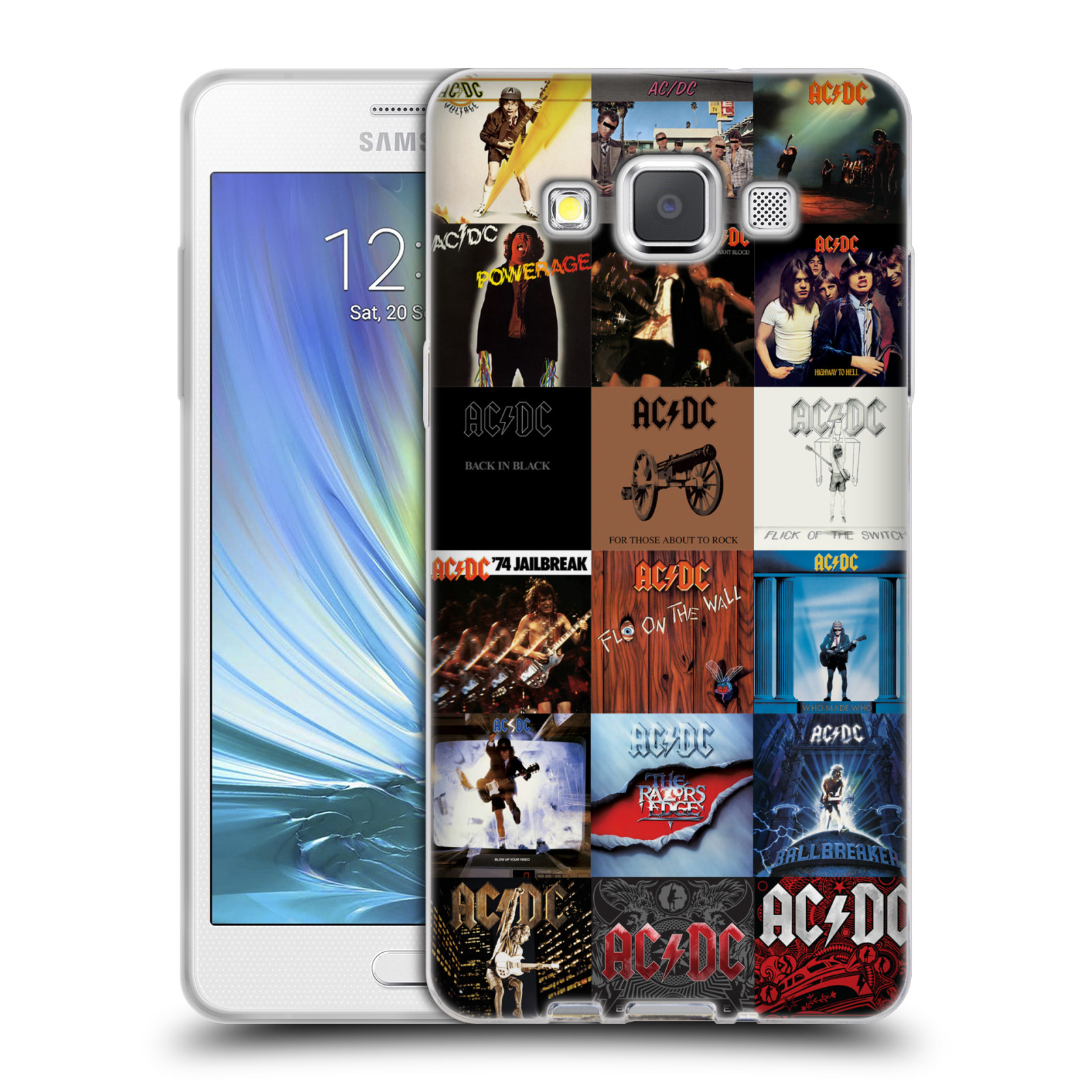 HEAD CASE silikonový obal na mobil Samsung Galaxy A5 (A500) rocková skupina ACDC seznam alba