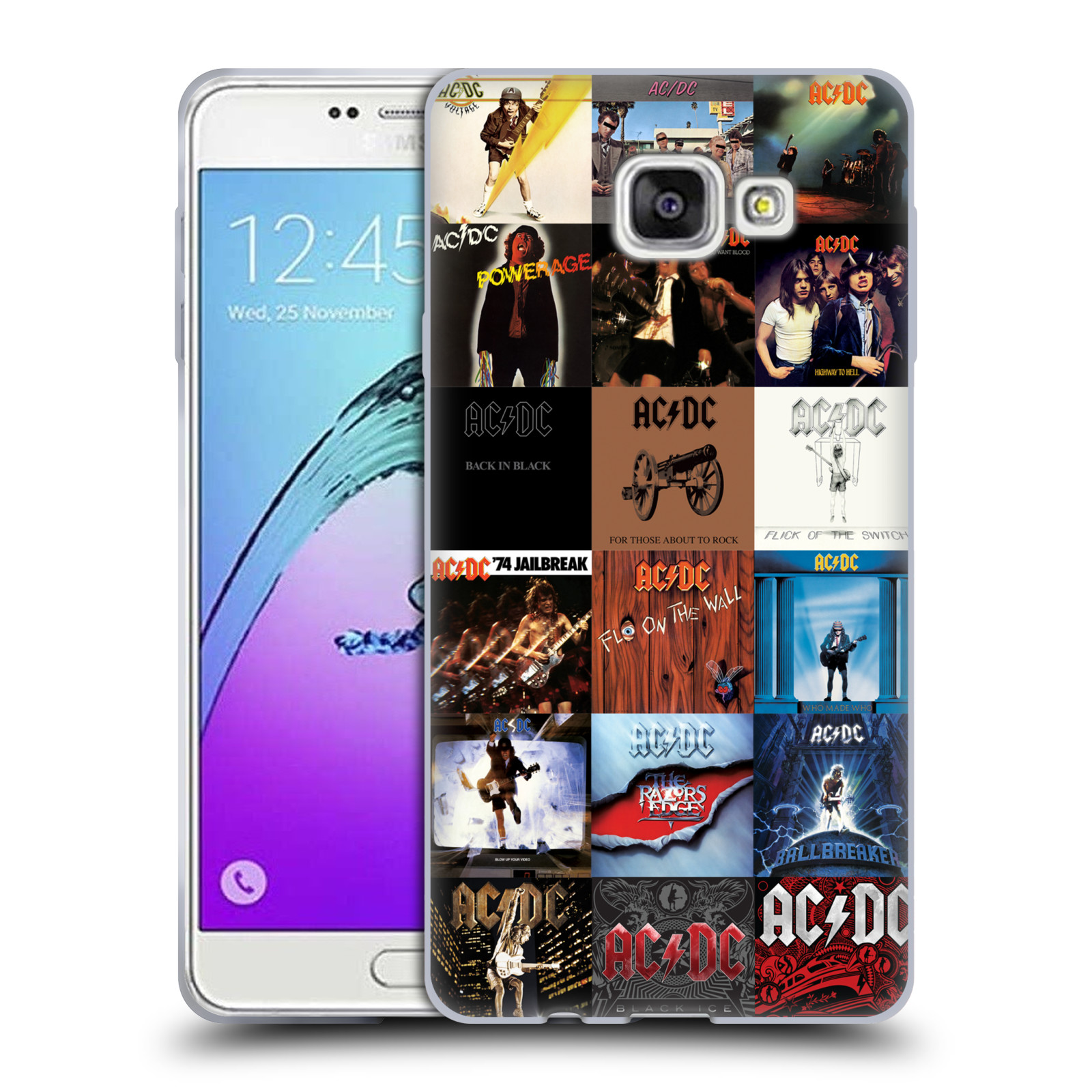 HEAD CASE silikonový obal na mobil Samsung Galaxy A7 2017 (A720) rocková skupina ACDC seznam alba