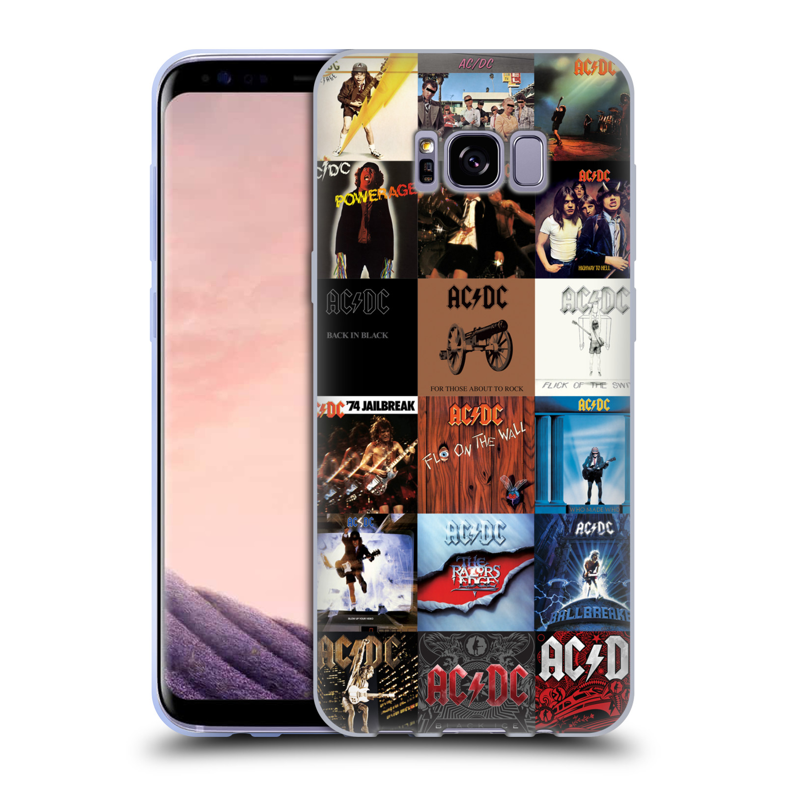 HEAD CASE silikonový obal na mobil Samsung Galaxy S8 PLUS rocková skupina ACDC seznam alba