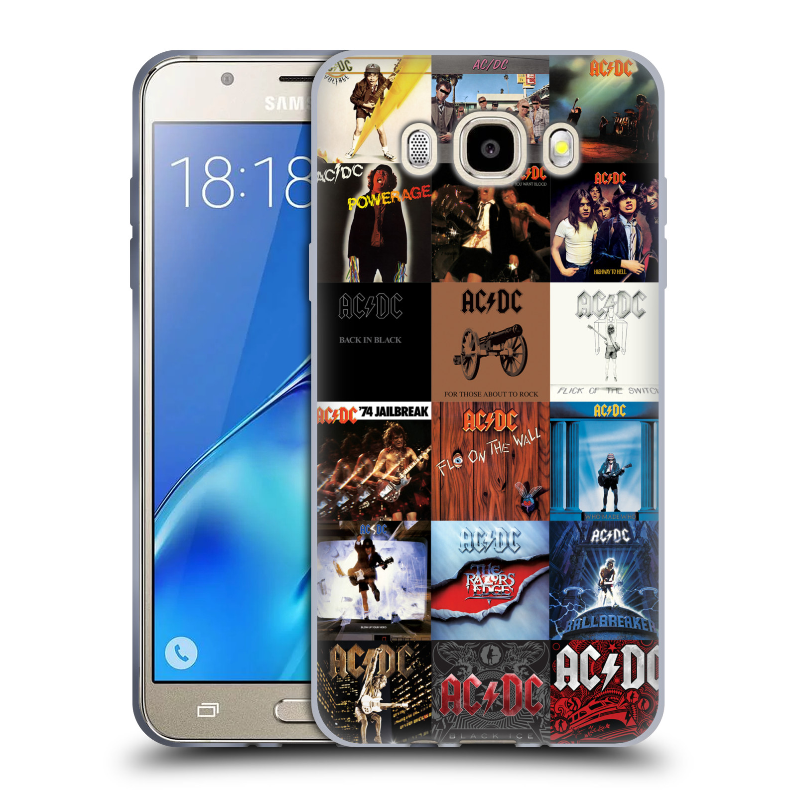 HEAD CASE silikonový obal na mobil Samsung Galaxy J5 2016 (J510) rocková skupina ACDC seznam alba