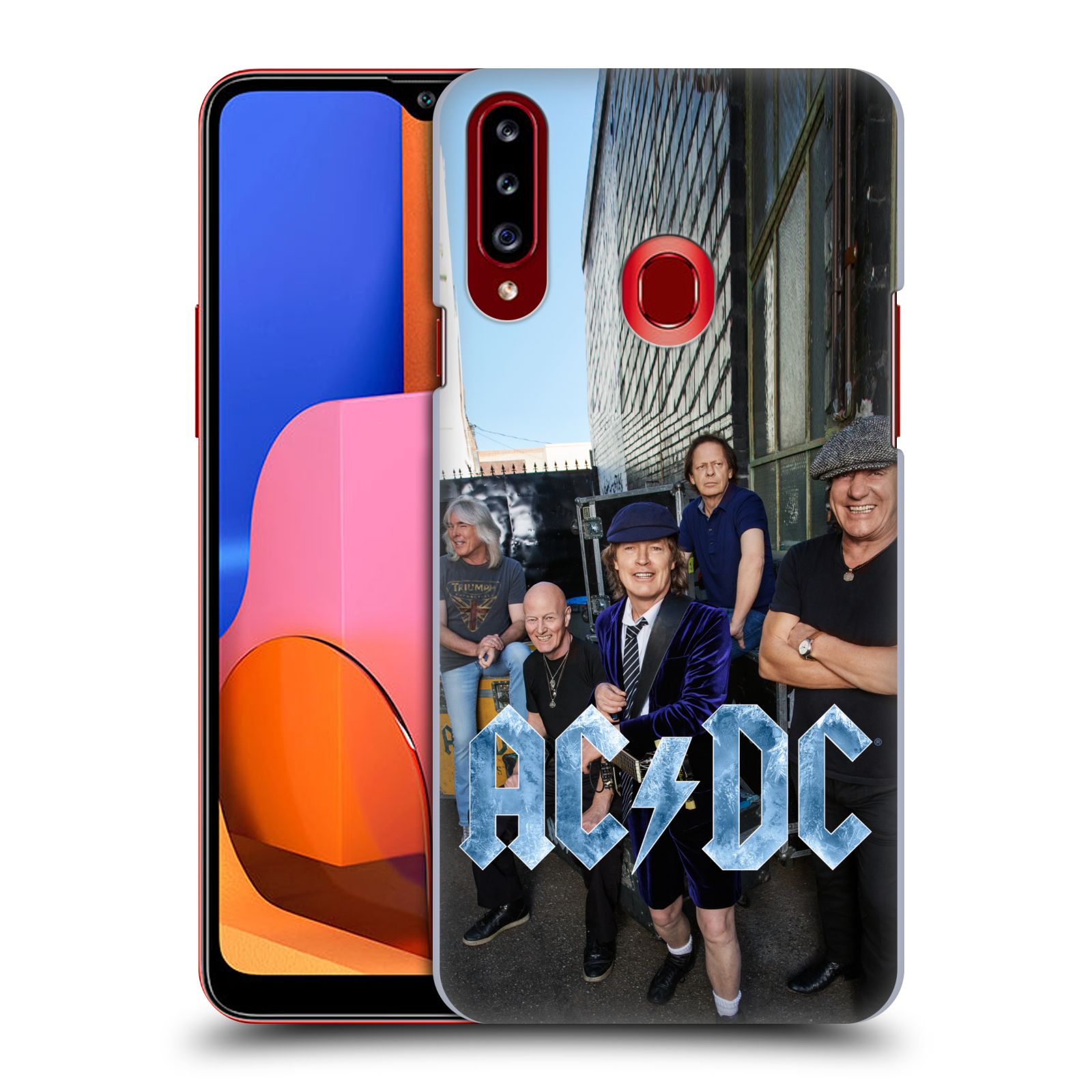 HEAD CASE plastový obal na mobil Samsung Galaxy A20s rocková skupina ACDC fotka garáž