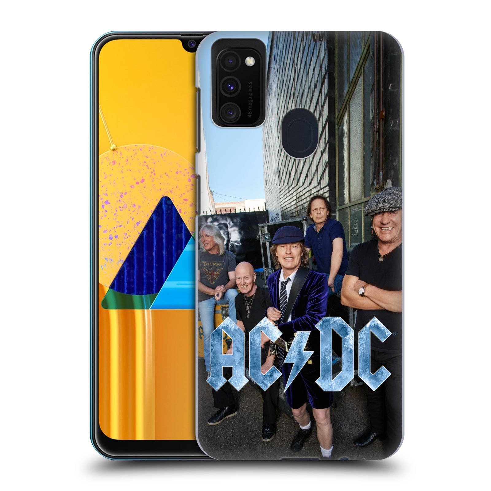 Zadní kryt na mobil Samsung Galaxy M21 rocková skupina ACDC fotka garáž