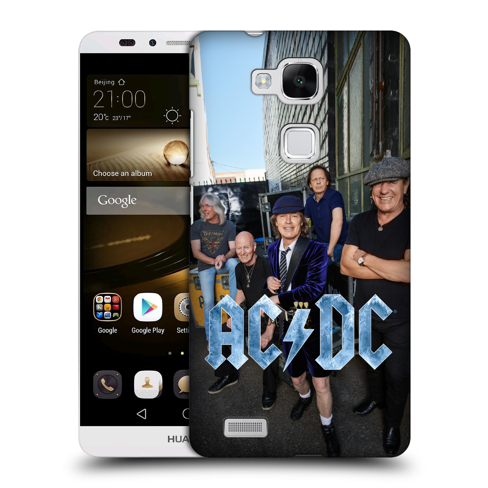 HEAD CASE plastový obal na mobil Huawei Mate 7 rocková skupina ACDC fotka garáž